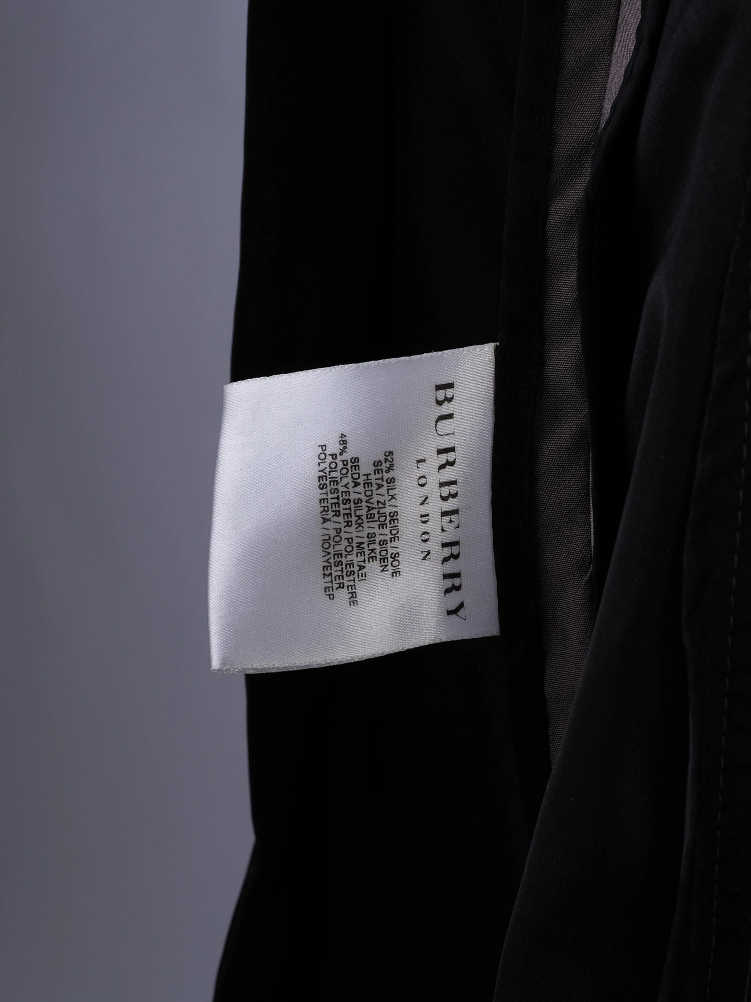 Excellent Burberry Gray Silk Trench Coat with Belted Waist