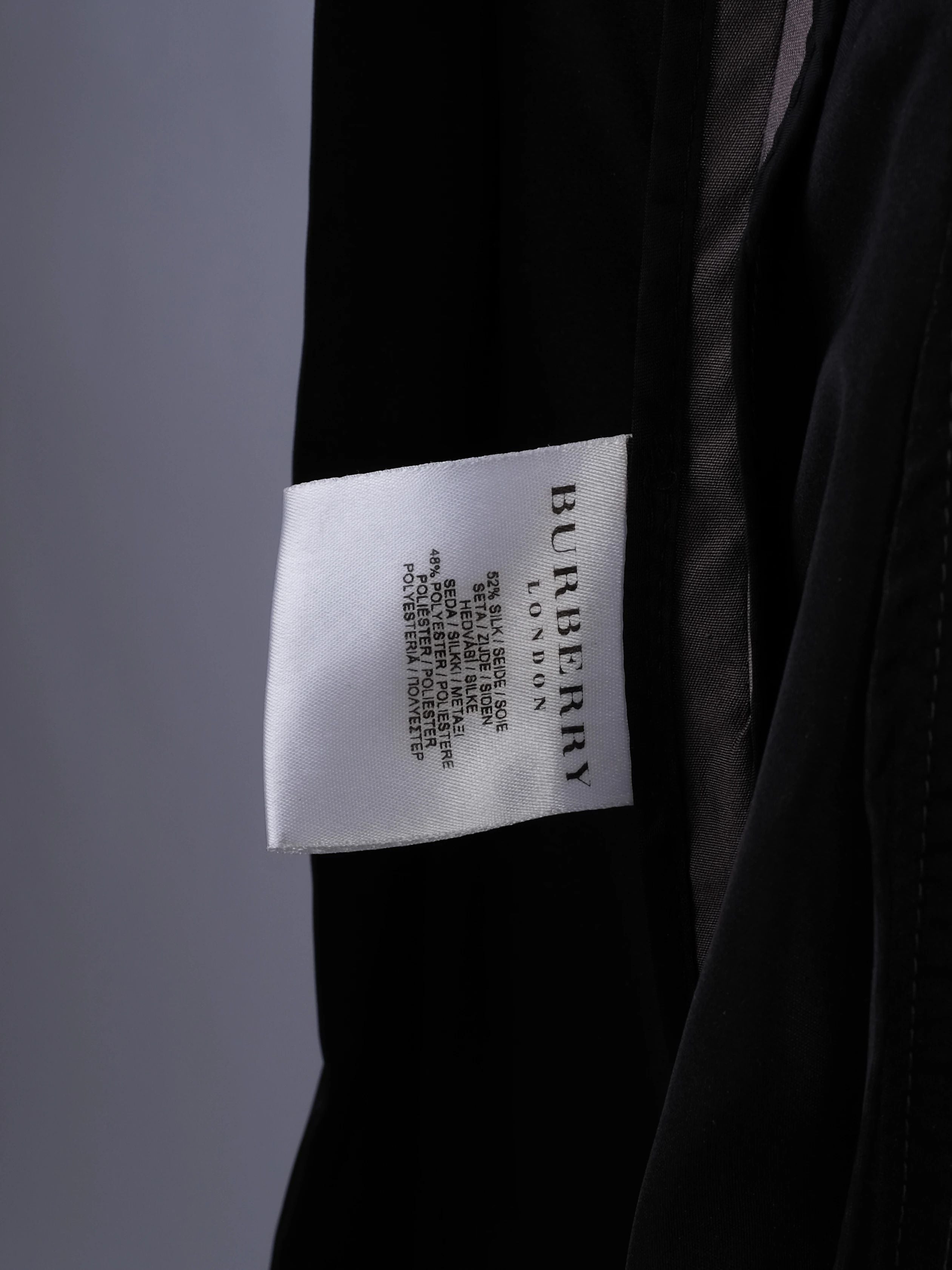 Excellent Burberry Gray Silk Trench Coat with Belted Waist