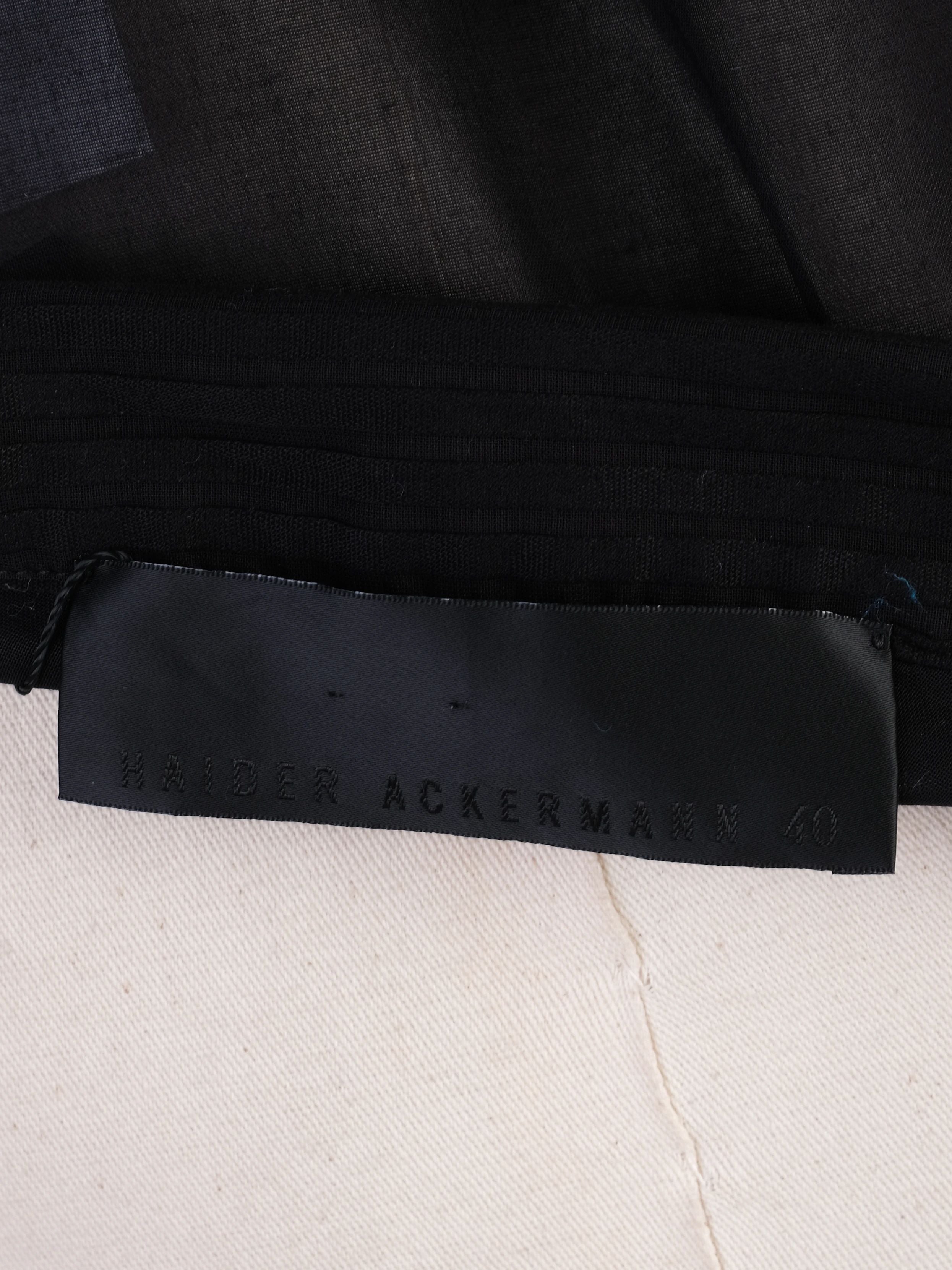 Excellent Haider Ackermann Black Sheer One-Shoulder Top Size M