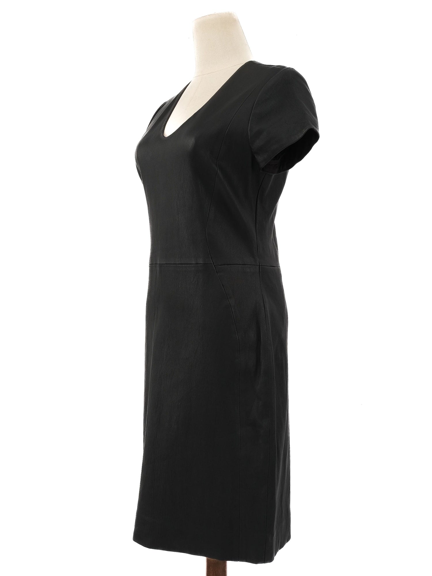 Perfect Diane von Furstenberg Gray Leather Dress Size L