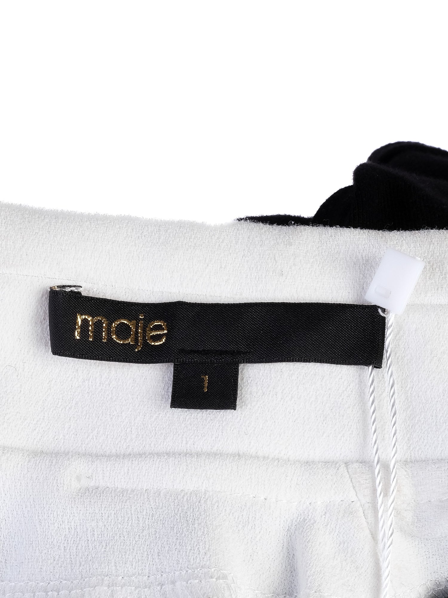 Excellent Maje Black Short-Sleeved Shirt with Embroidered Collar