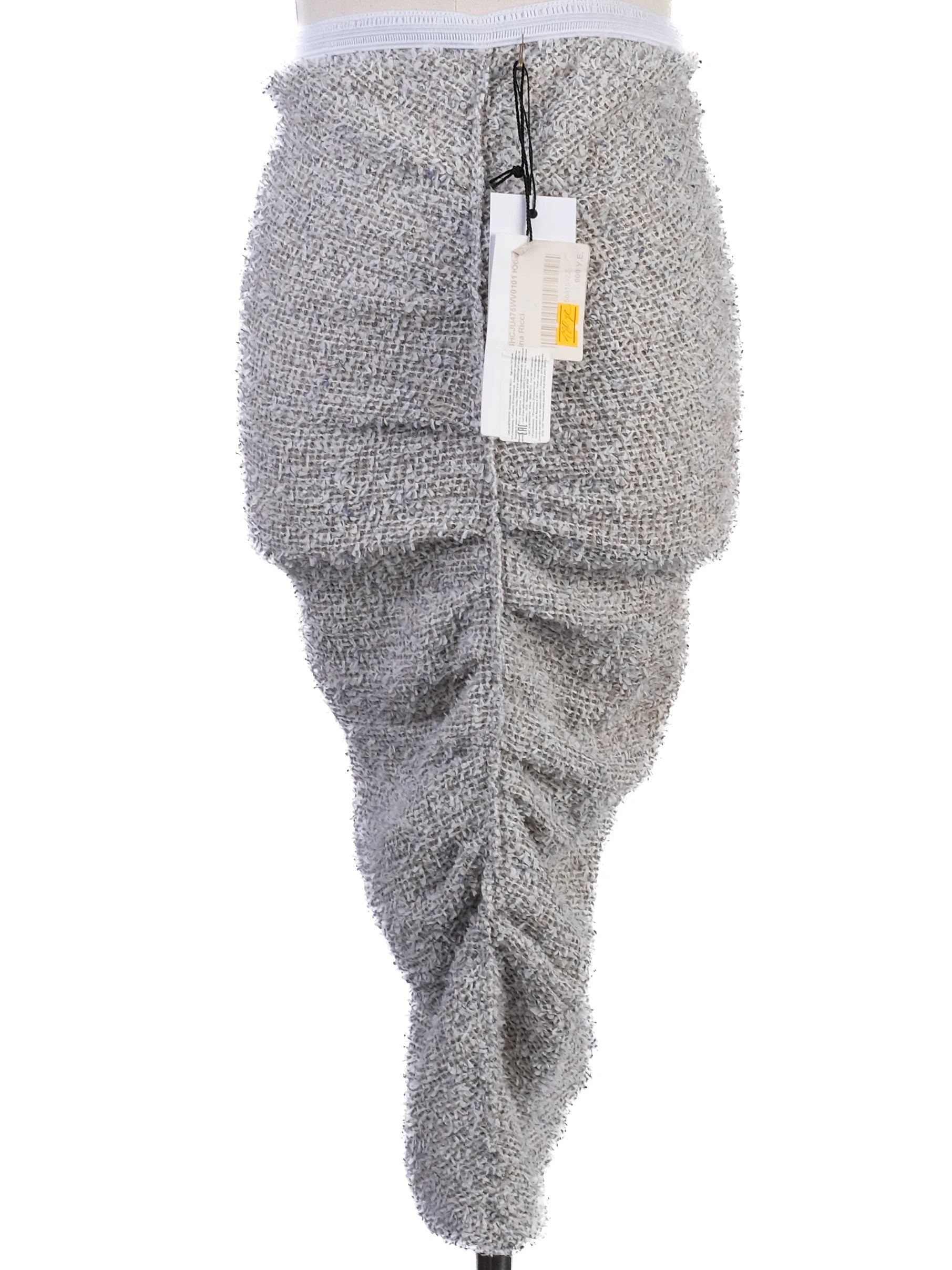 NEW Nina Ricci Gray Ruched Wool Skirt Size XXS