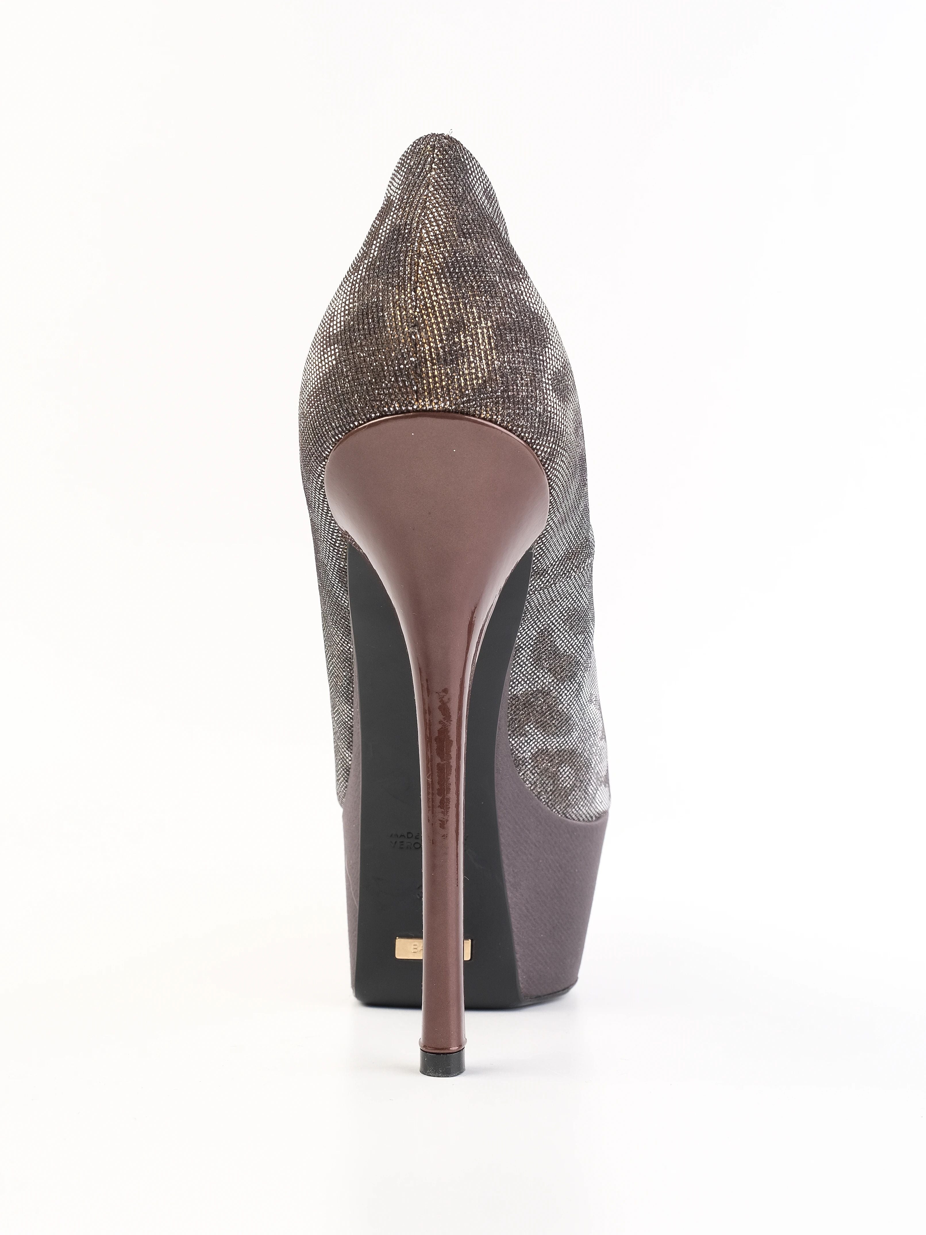 Excellent Baldan Gray High-Heeled Platform Shoes Size 39