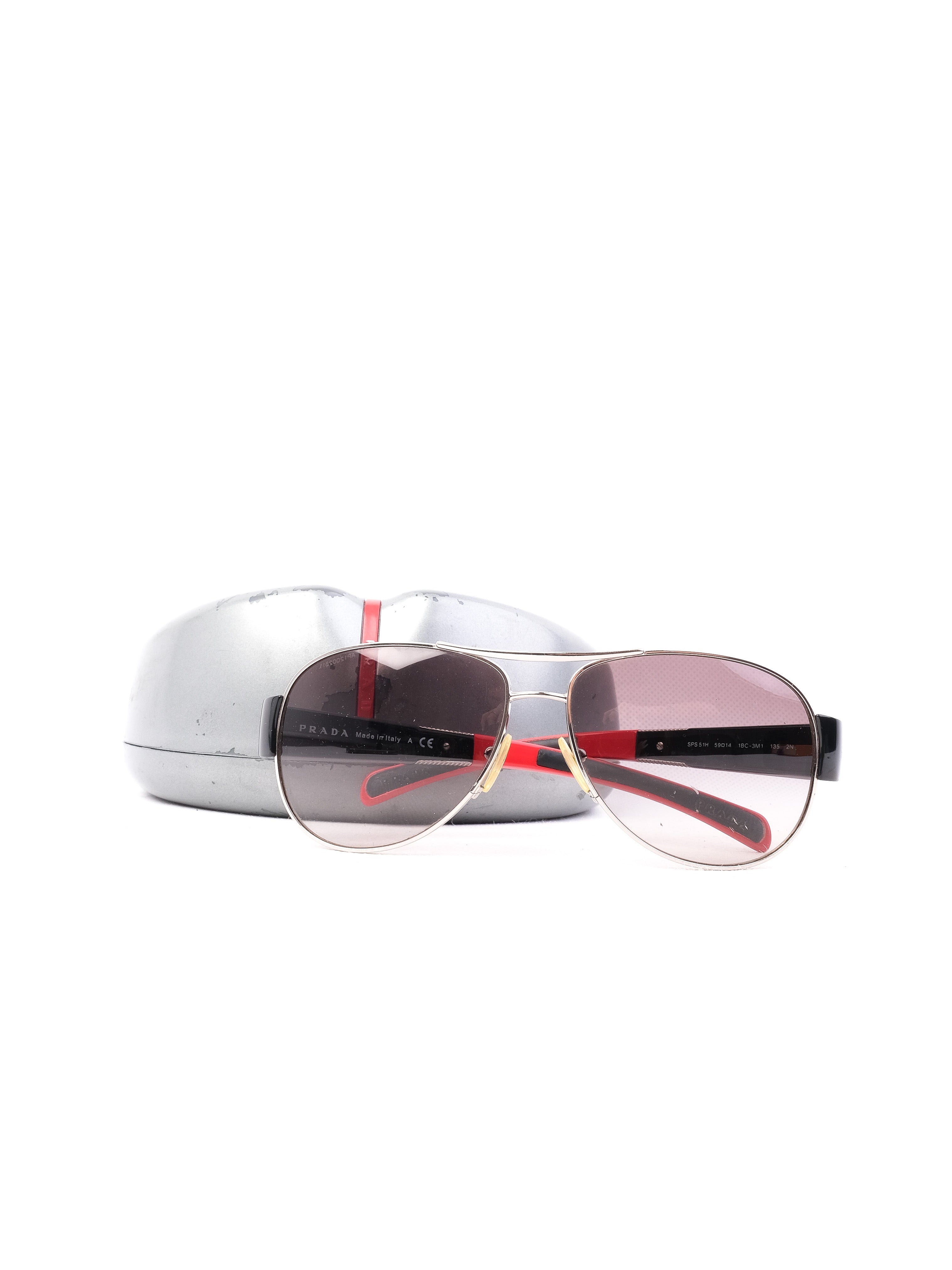 Excellent Prada Sunglasses Black Red Acetate Men’s Tinted Lenses