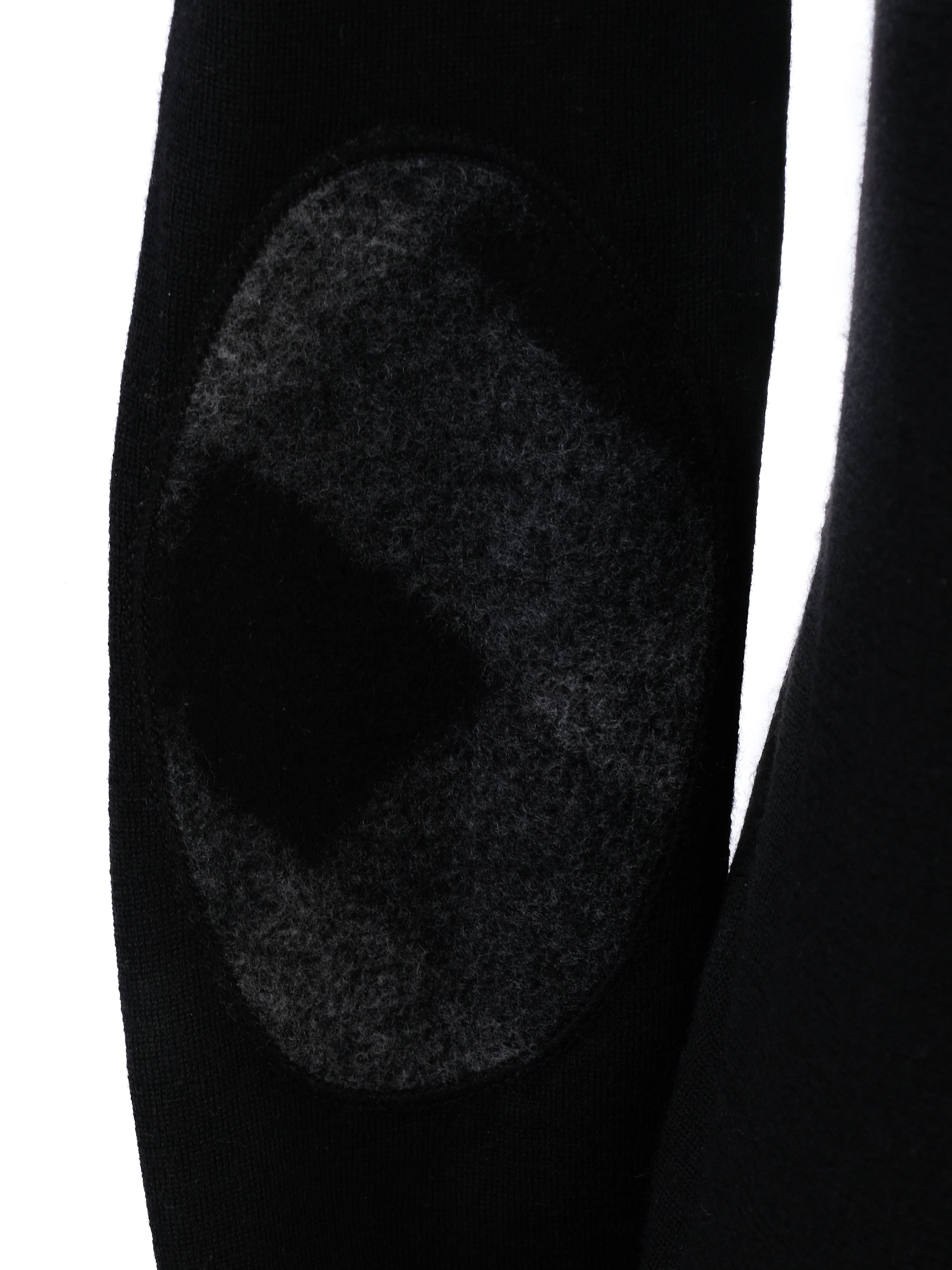 EXCELLENT Burberry Black Wool Sweater with Elbow Patches Size S