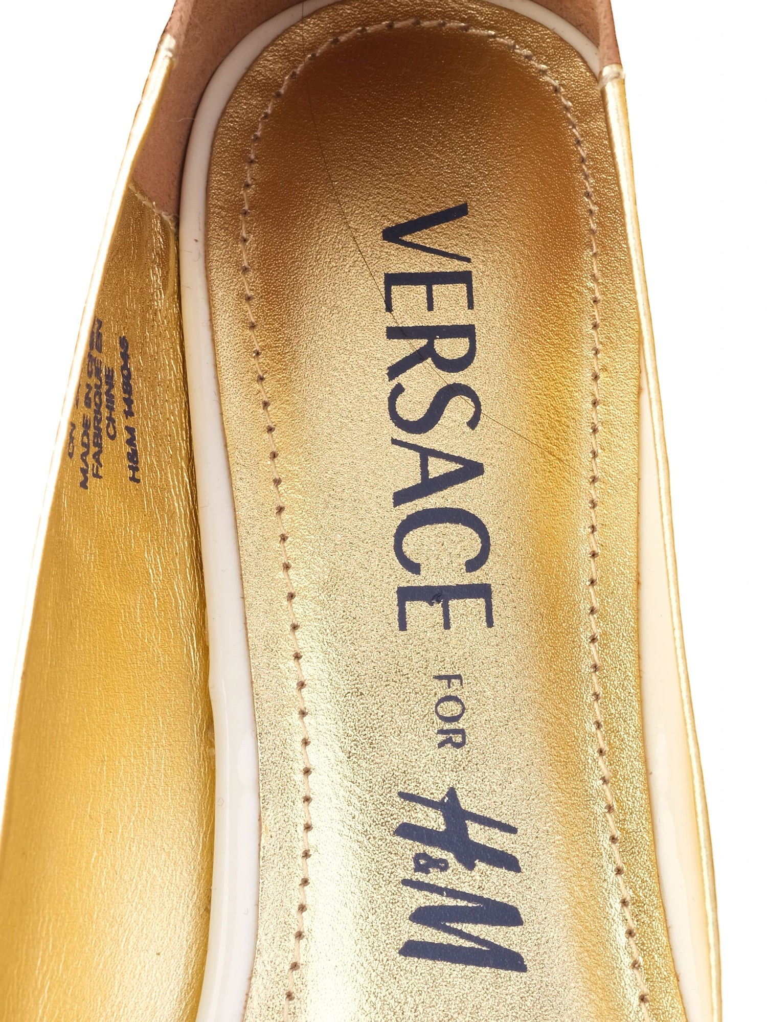 Excellent Versace for H&M White Leather Ballet Flats Size 38