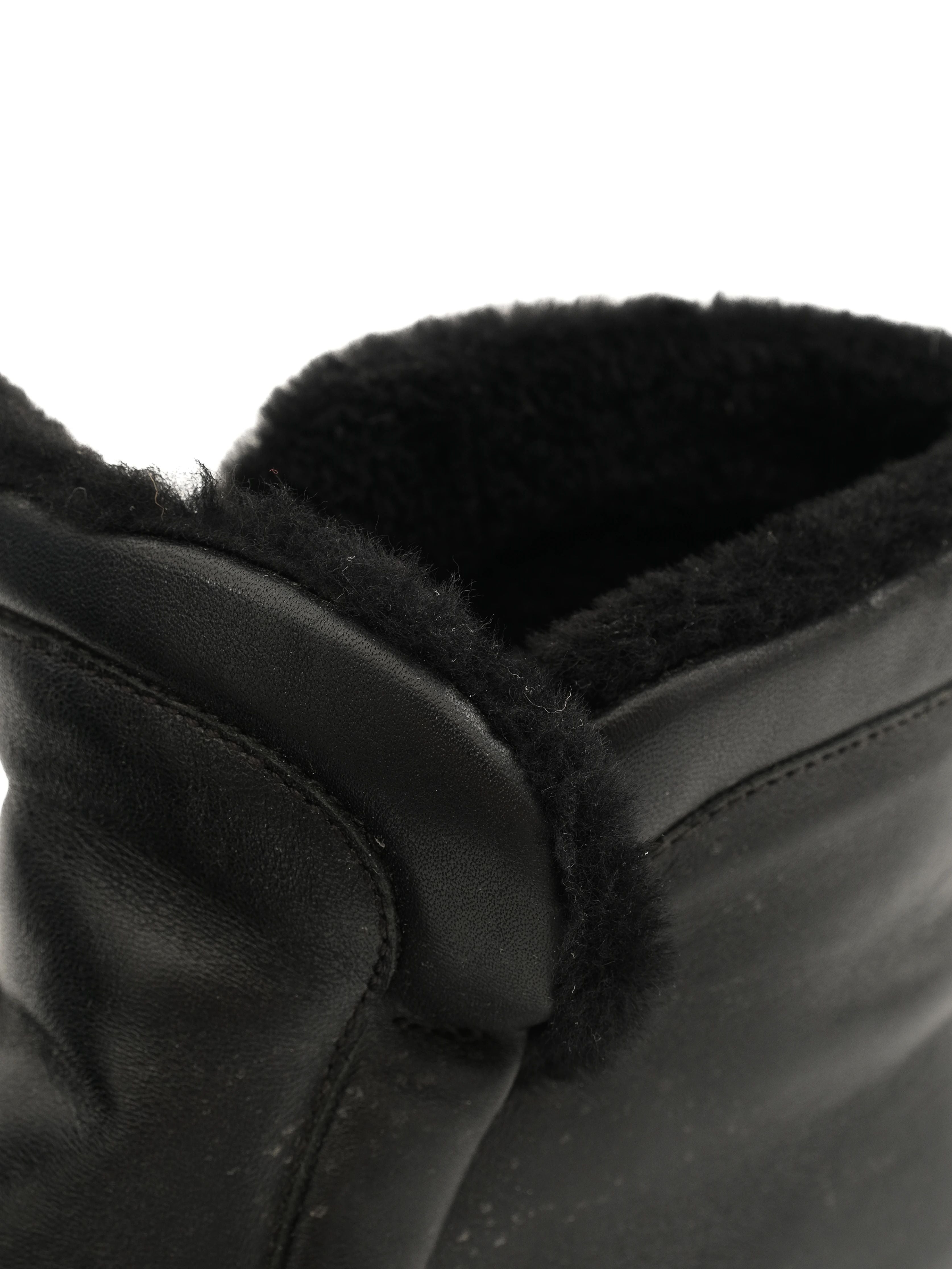 Excellent Max Mara Black Leather Ankle Boots Size 37