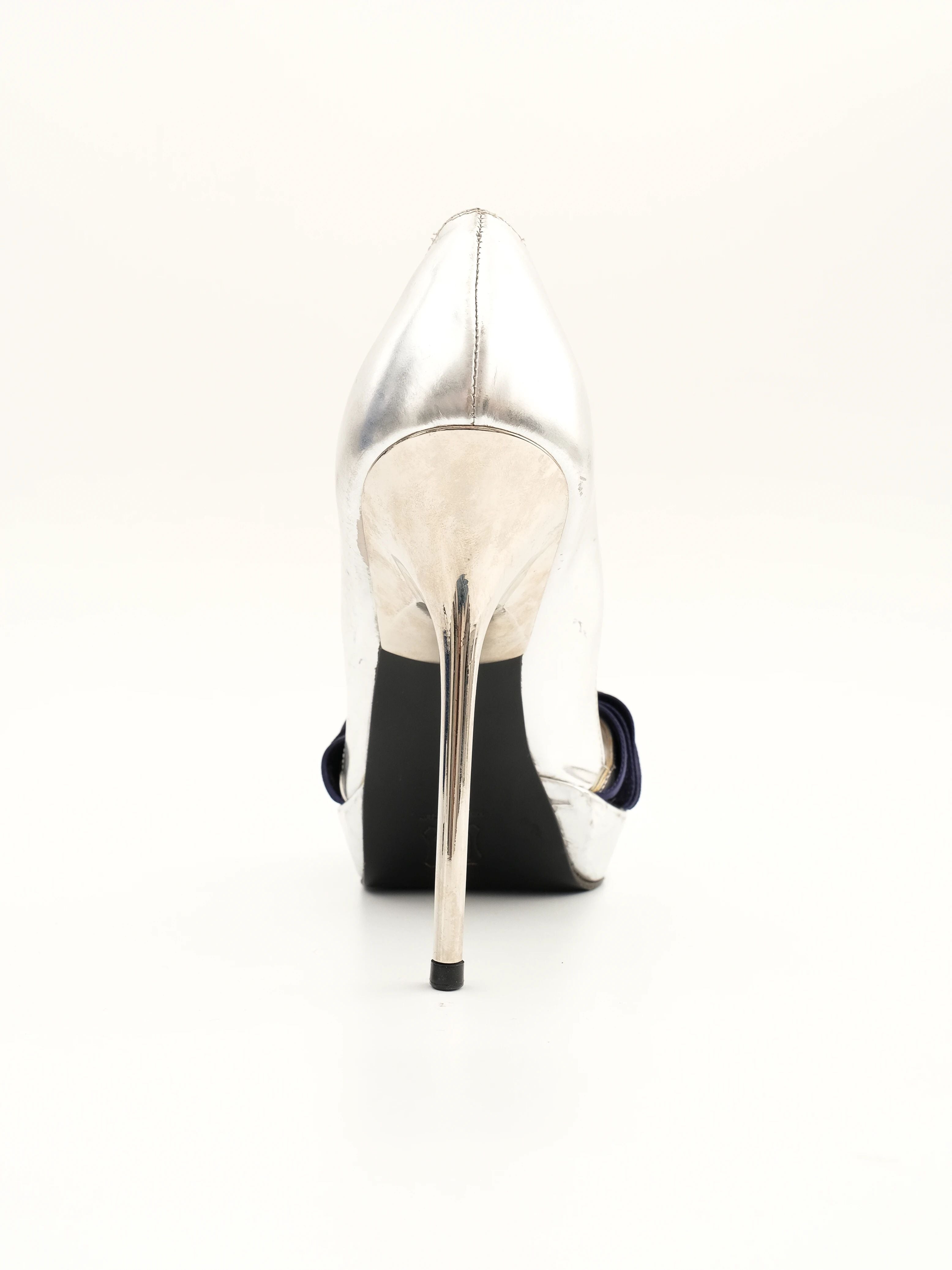 Good Bruno Frisoni Gray Leather High-Heeled Shoes Size 36