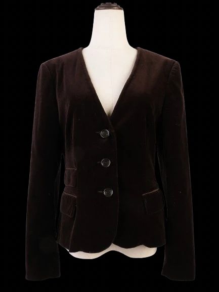 Excellent Clips Orange Modal Blazer V-Neck Size M Women