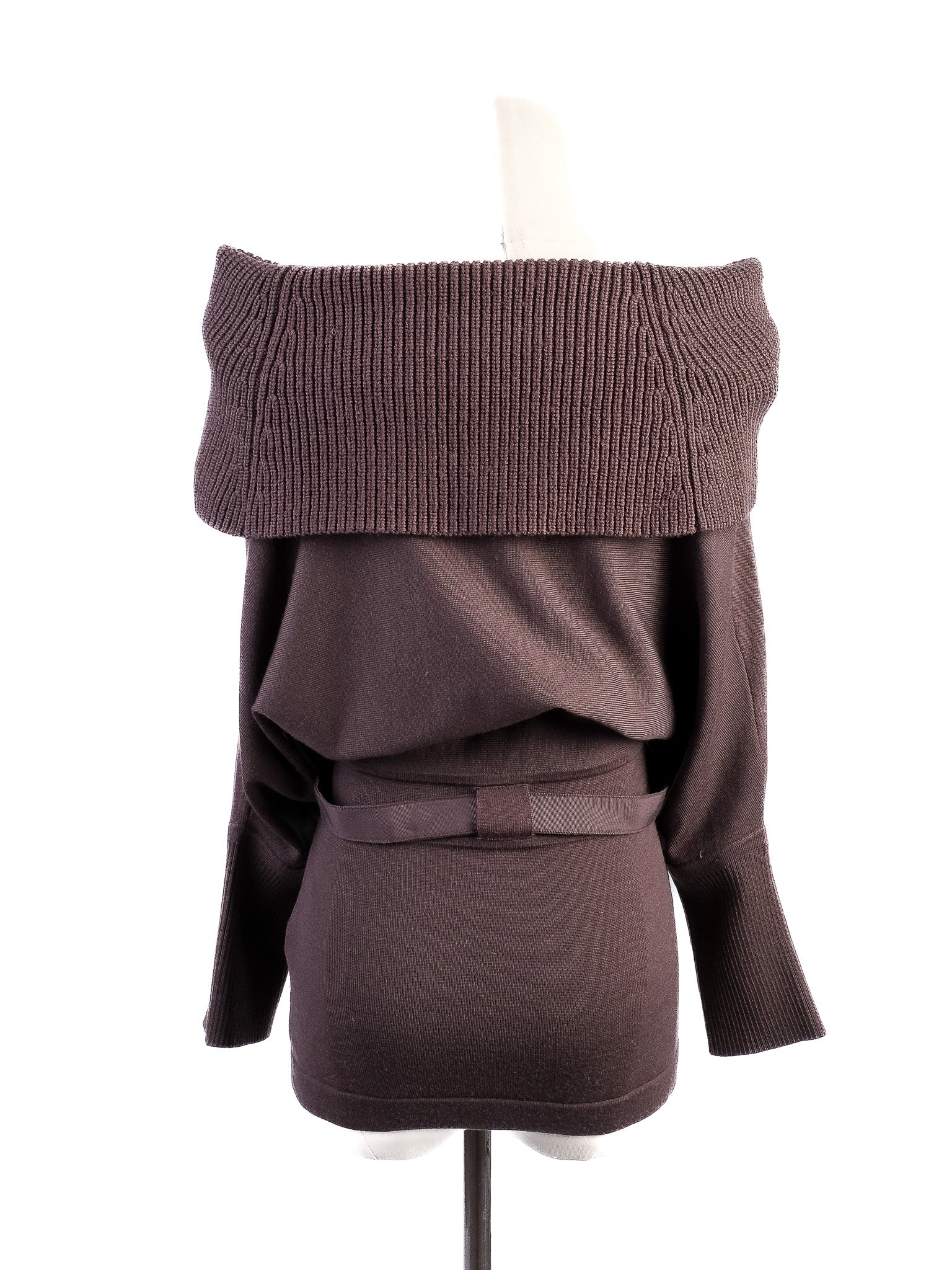 Excellent Karen Millen Orange Wool Sweater Size XS Off-Shoulder