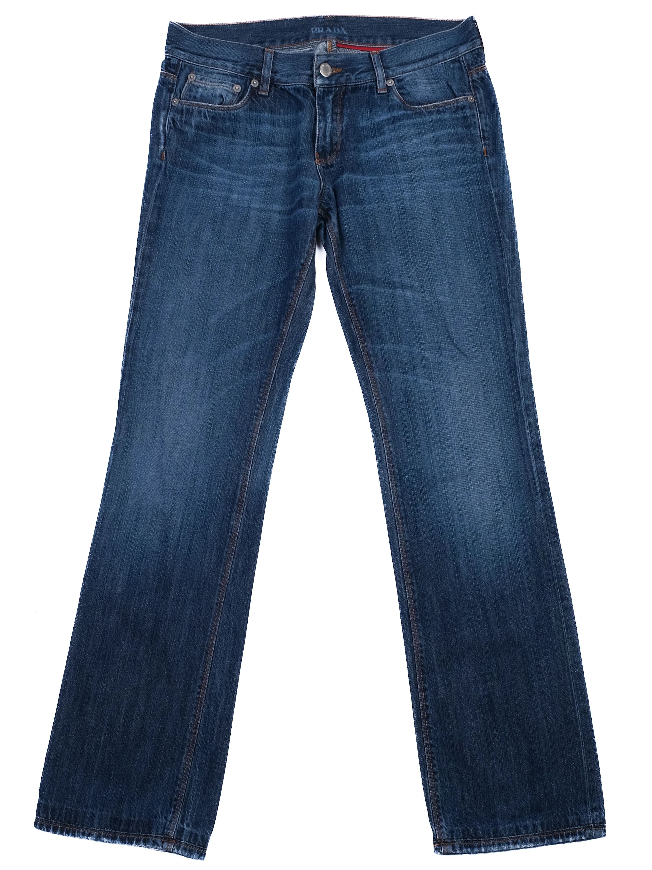 Prada Blue Cotton Jeans Classic Five-Pocket Style Excellent Condition
