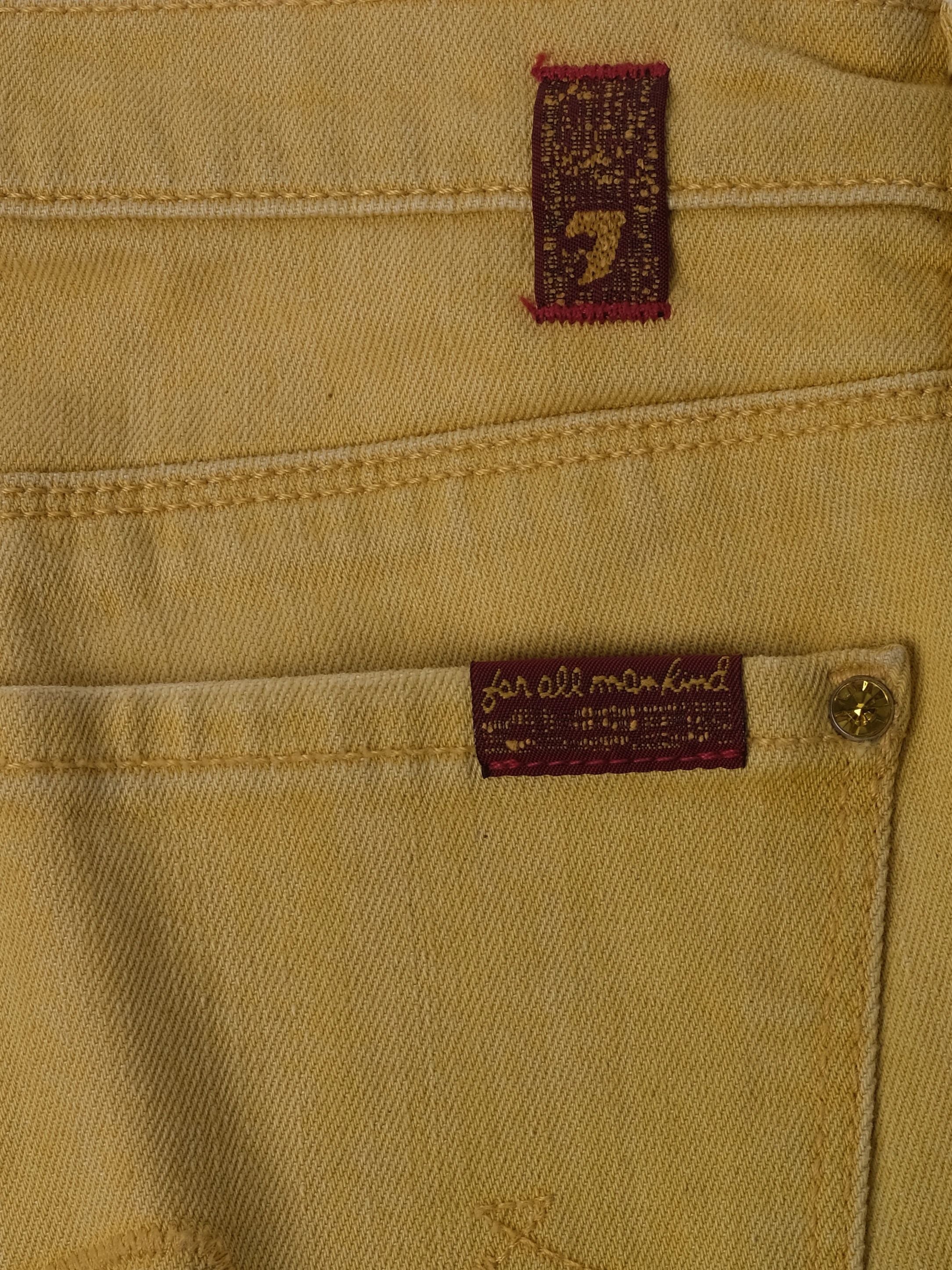 Excellent 7 For All Mankind Yellow Flared Jeans Size M Women
