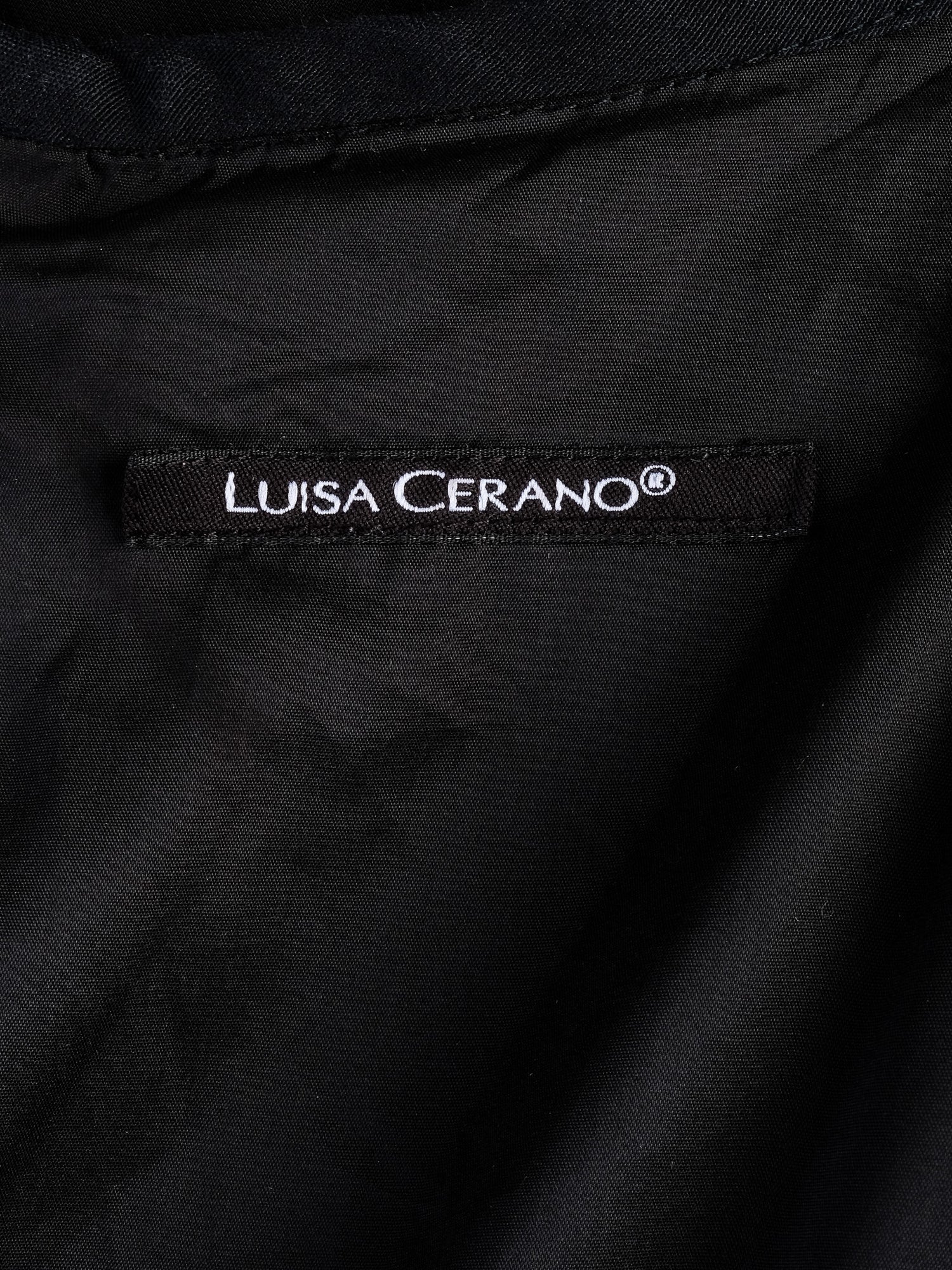 Excellent Luisa Cerano Black Floral Sequin Dress Size XL