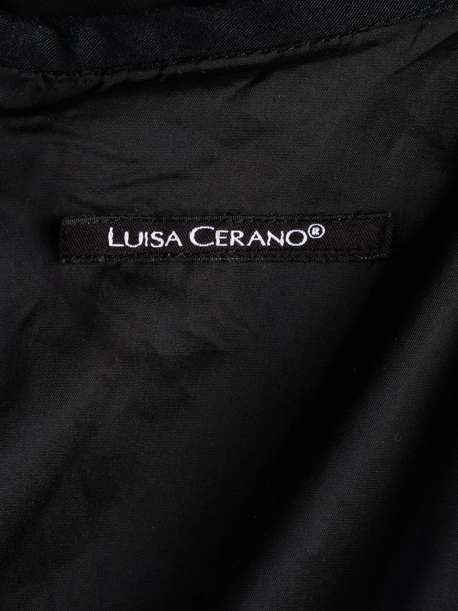 Excellent Luisa Cerano Black Floral Sequin Dress Size XL