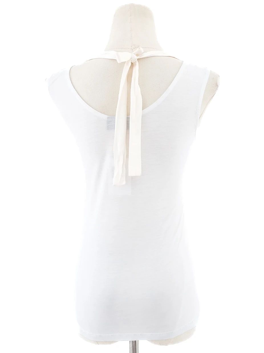Trussardi White Lyocell Sleeveless Top Size L Excellent Condition