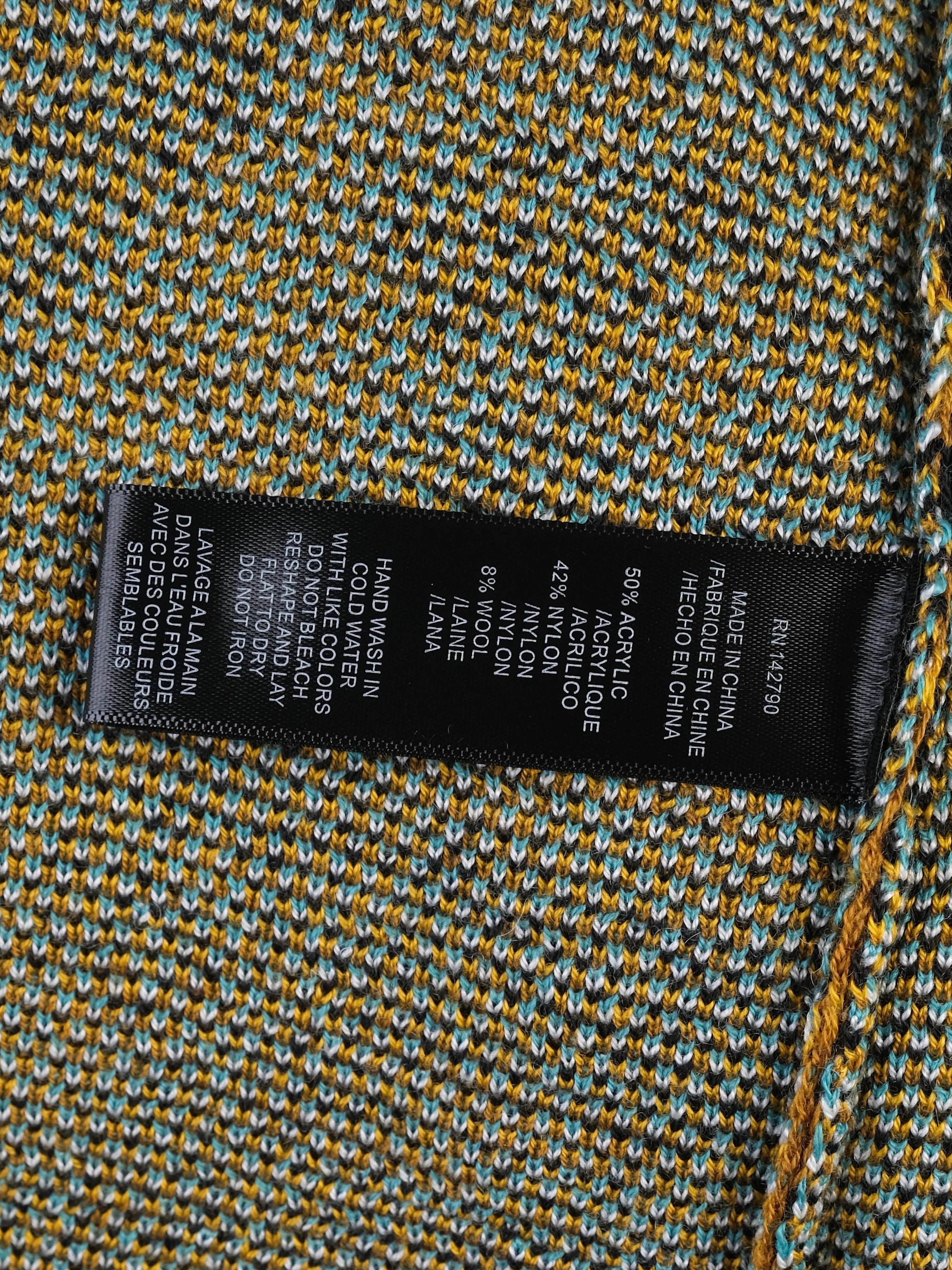 NEW Max Sport Long Wool Cardigan Black Gold Turquoise Houndstooth Women