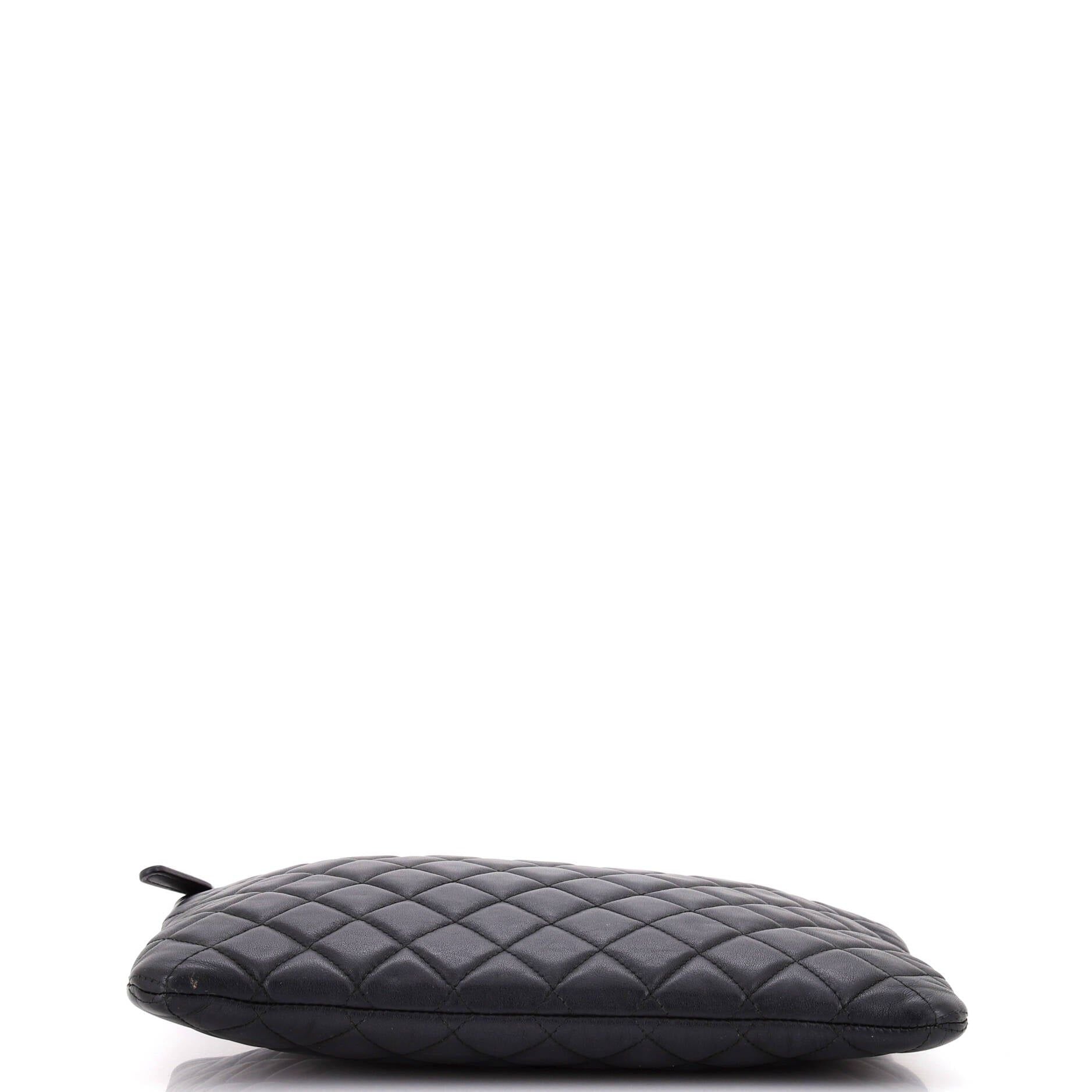 Chanel Boy O Case Clutch Quilted Lambskin Medium