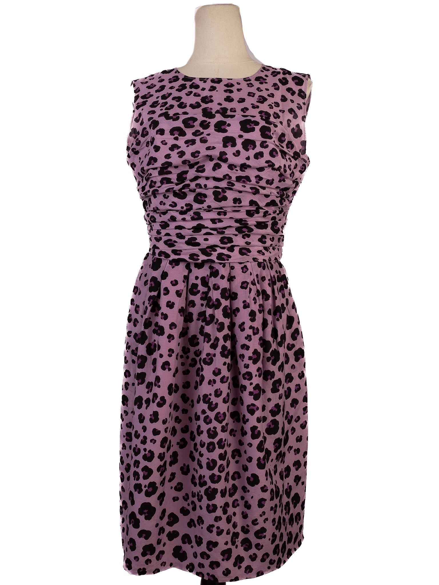 Moschino Pink Silk WomenÕs Dress L Leopard Print Sleeveless