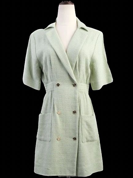 Excellent Sandro Blue Viscose Dress Double-Breasted Size M