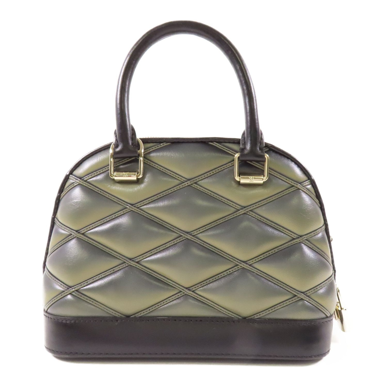 Louis Vuitton Cowhide Leather Alma Bb Handmade Bag Gray Black Handbag M 23576