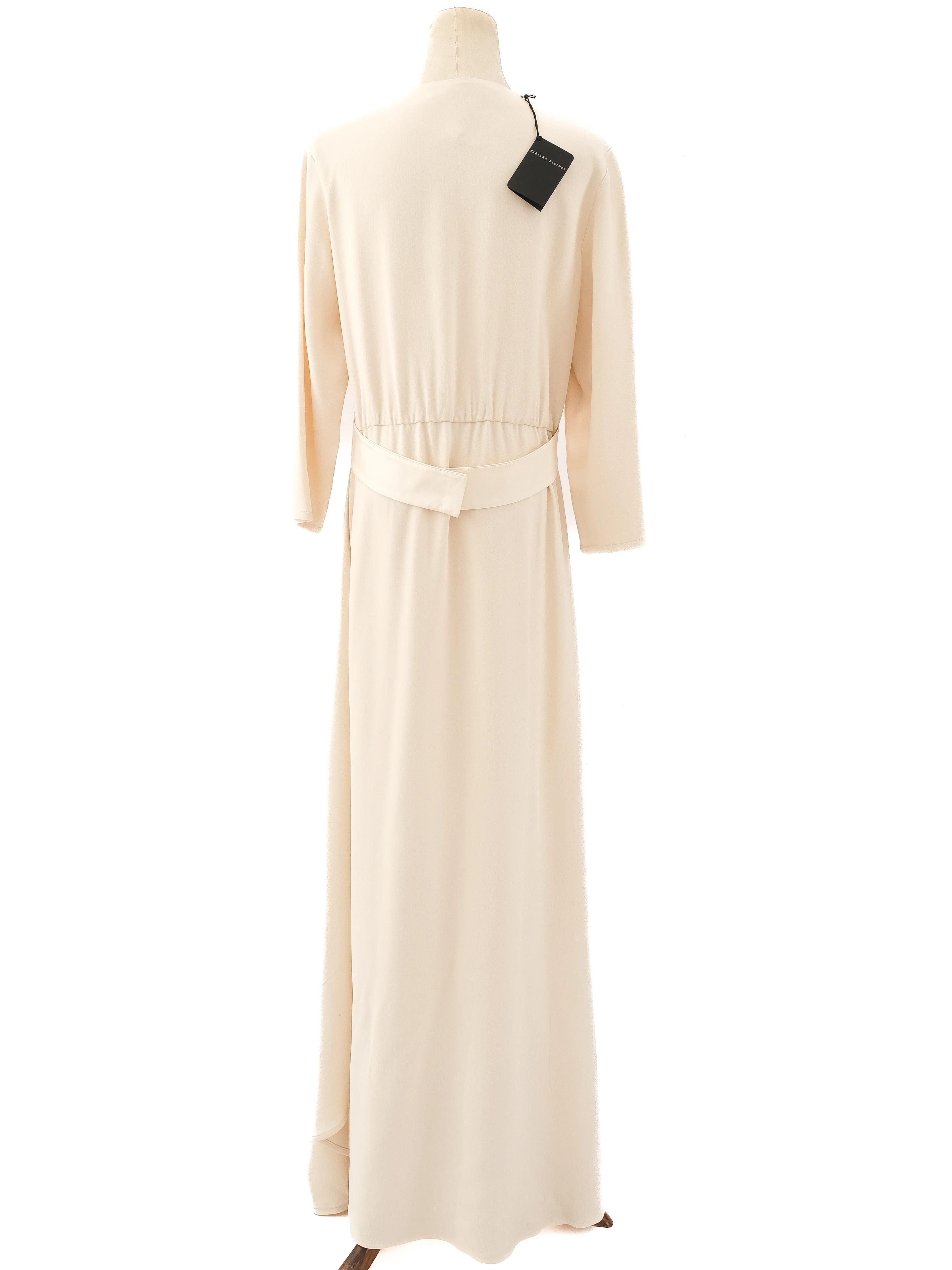 NEW Fabiana Filippi Yellow Viscose Dress Long Sleeve V-Neck