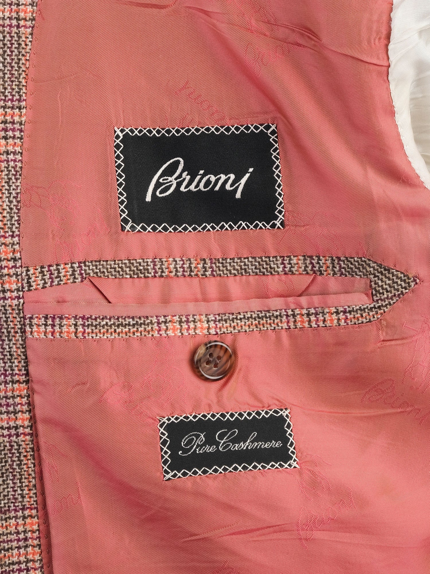 Excellent BRIONI Cashmere Plaid Blazer XL Combined Color