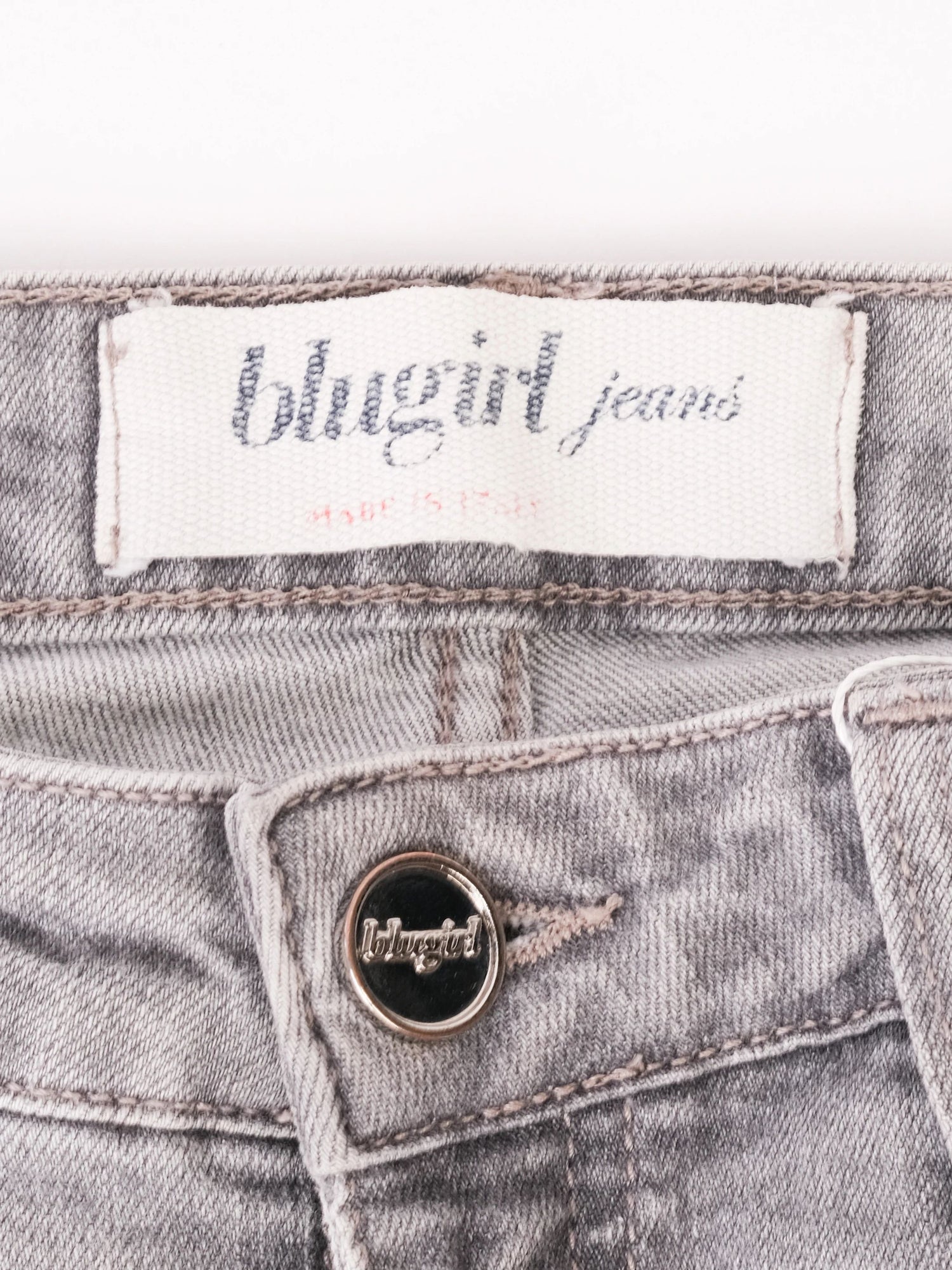 Excellent Blumarine Gray Denim Jeans Size S with Metal Embellishments