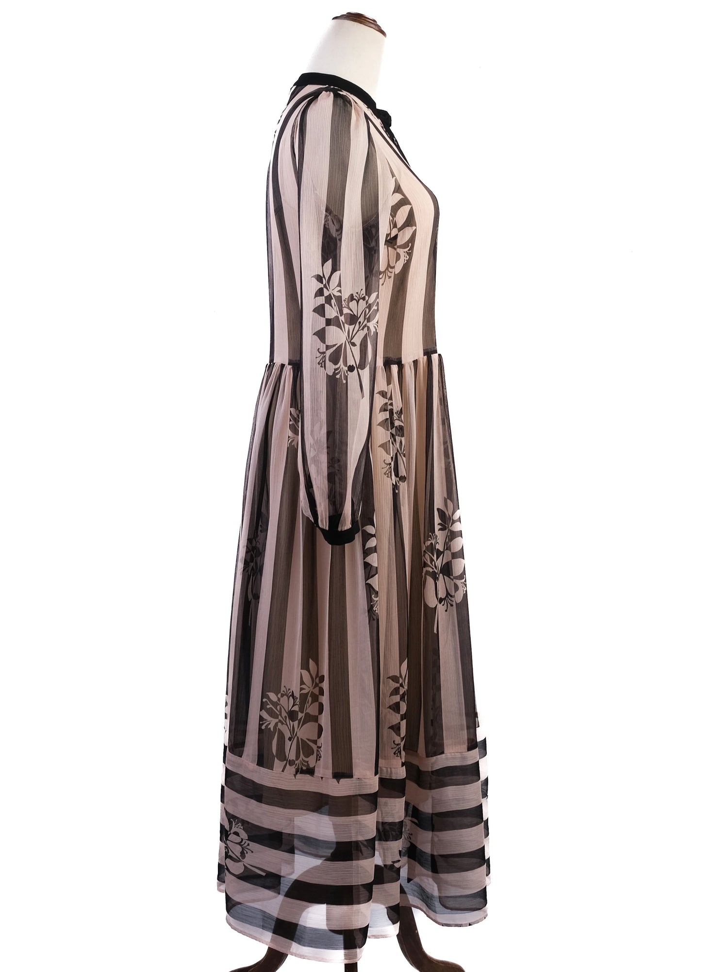 TWINSET Long Striped Dress Floral Patterns Size L Excellent Condition