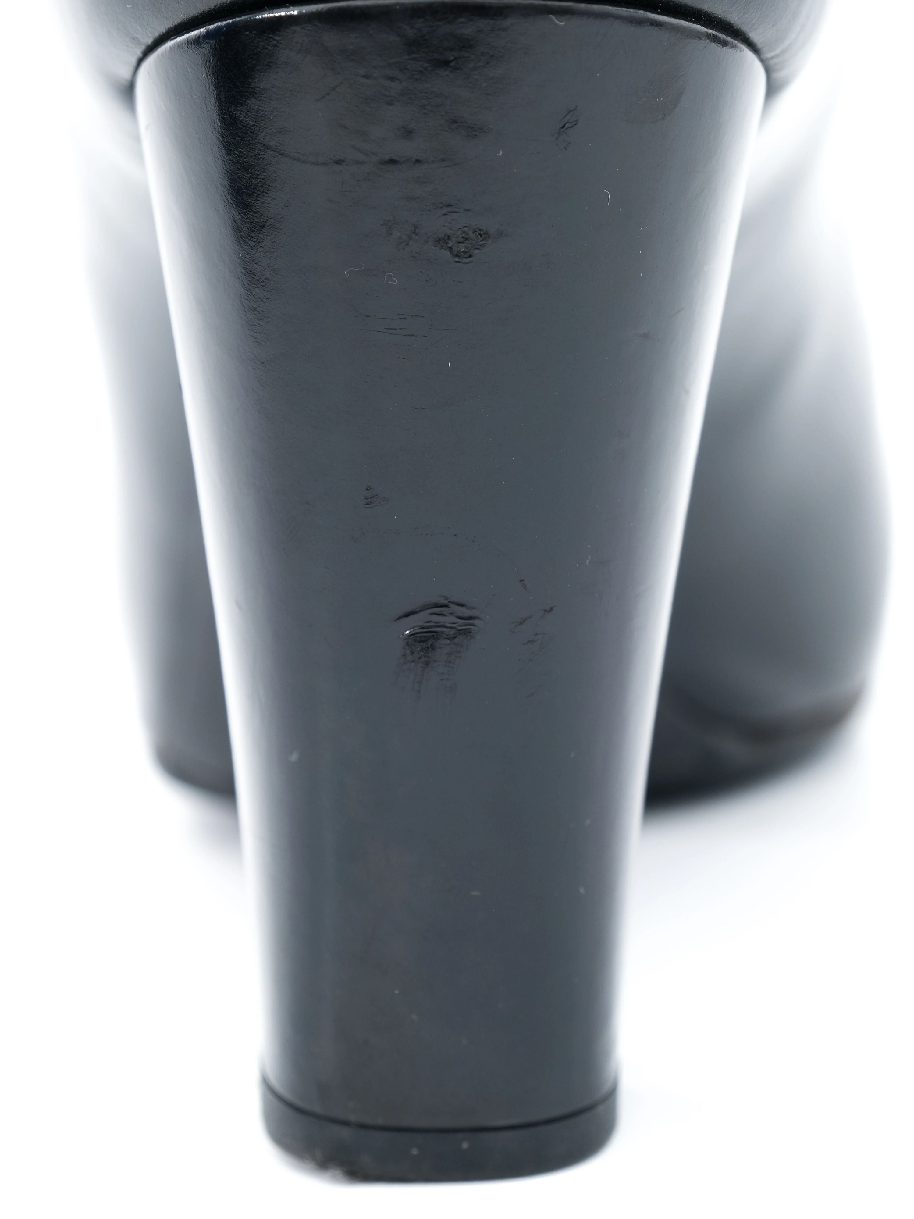 Excellent Louis Vuitton Black Leather High-Heeled Shoes Peep-Toe