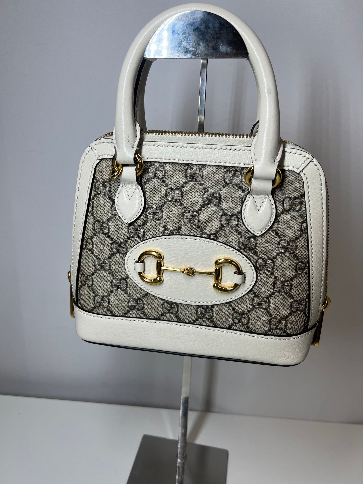 Gucci Horsebit 1955 Rounded Top Handle Mini, GG Supreme