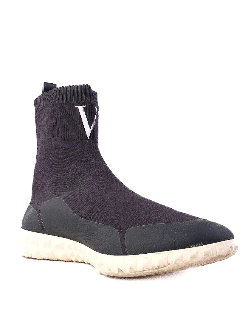 Excellent Valentino Black Sock Sneakers Size 38 with VLTN Detail