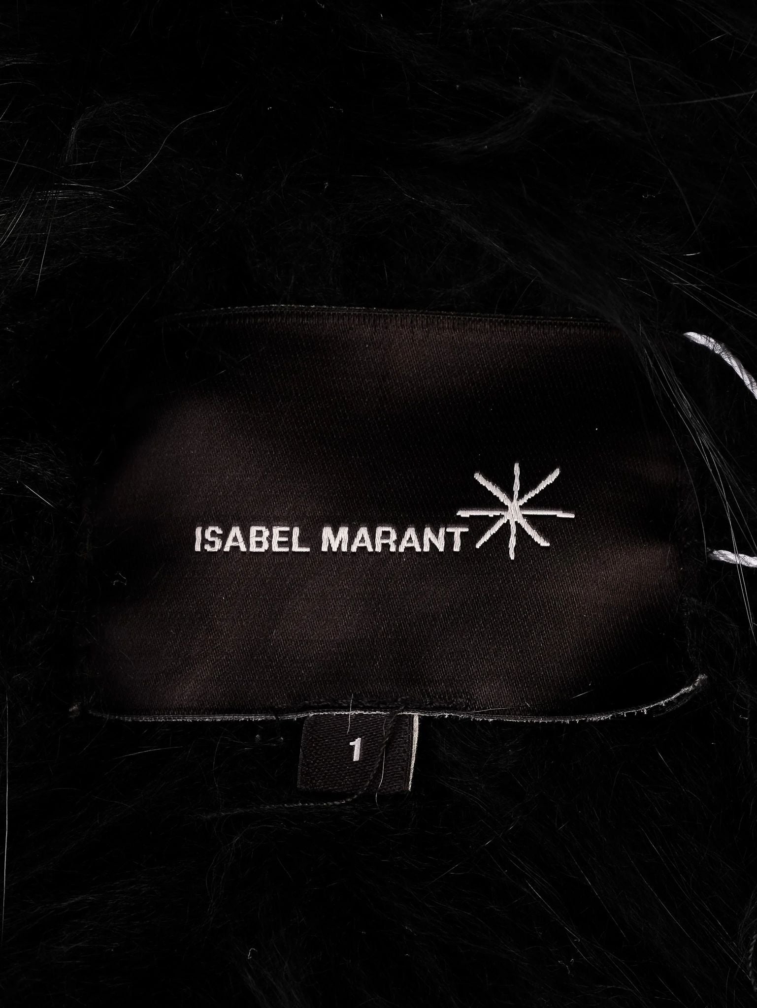Excellent Isabel Marant Black Faux Fur Coat for Women