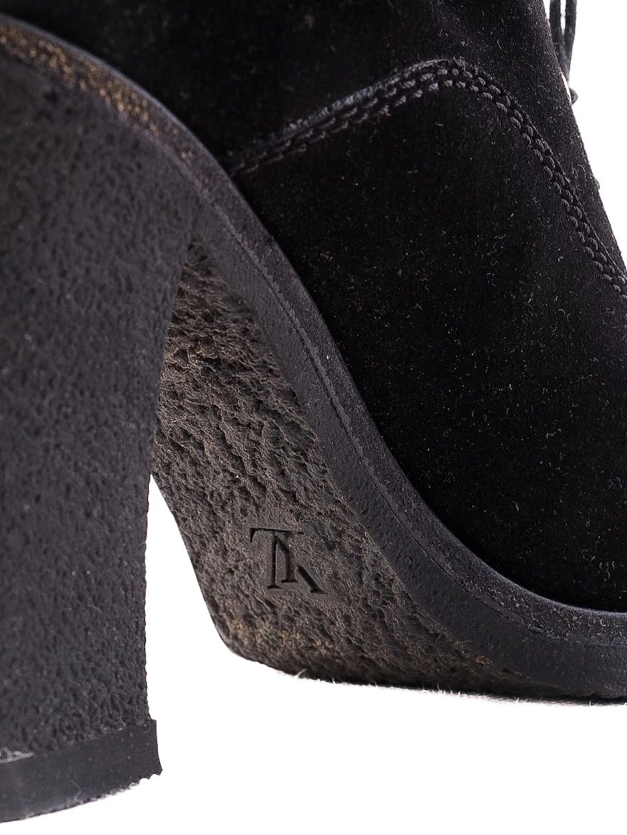 Excellent Louis Vuitton Black Leather Heeled Ankle Boots Size 36