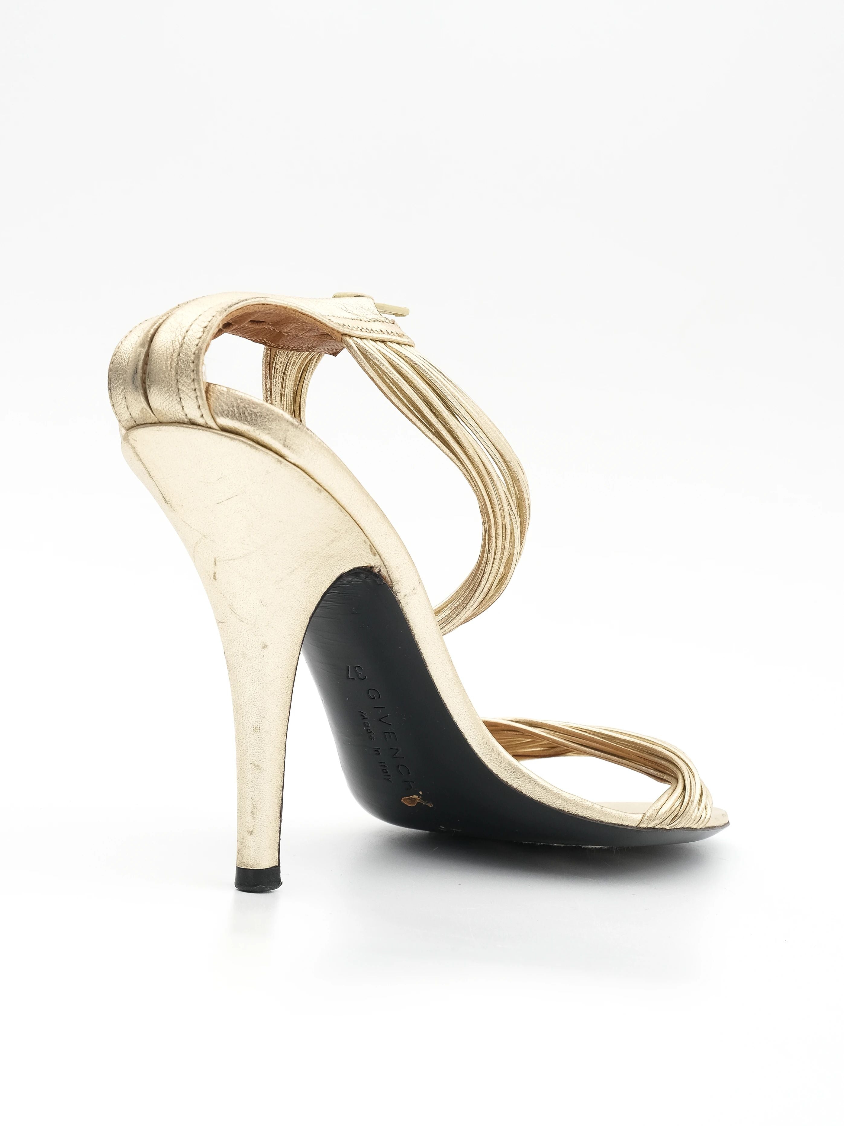 Excellent Givenchy Yellow Leather High-Heeled Sandals Size 37