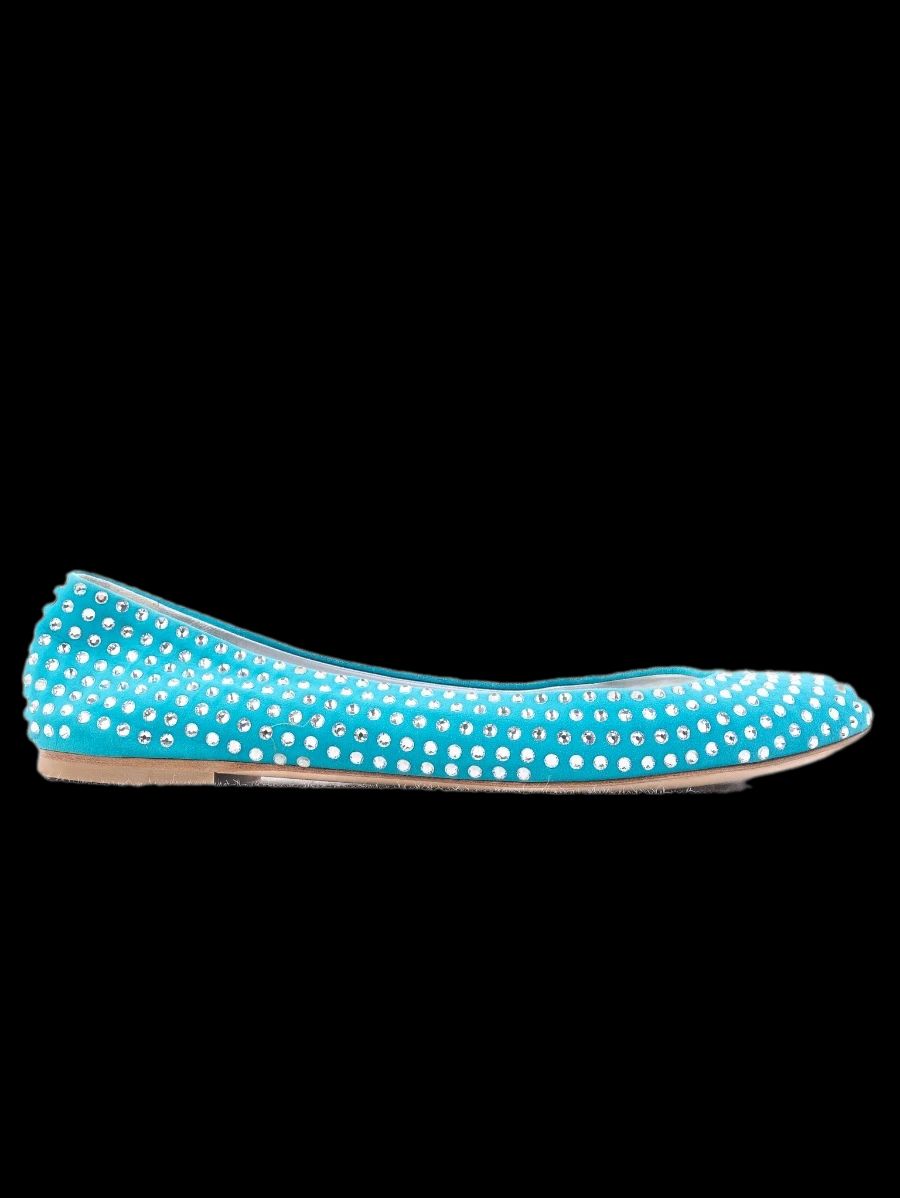 Excellent Giuseppe Zanotti Blue Leather Ballet Flats Size 39.5