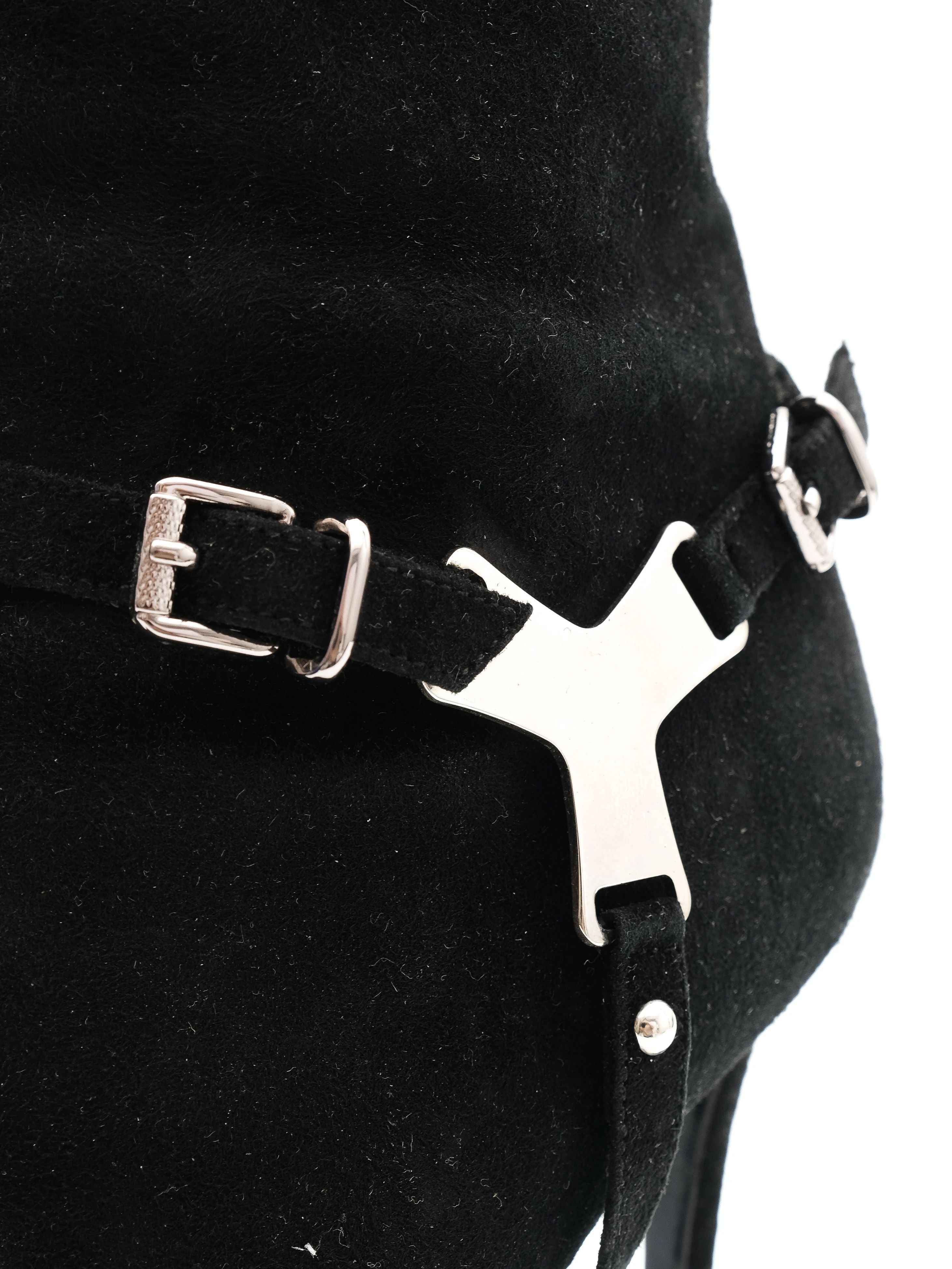 NEW Barbara Bui Black Genuine Suede Ankle Boot Size 37.5