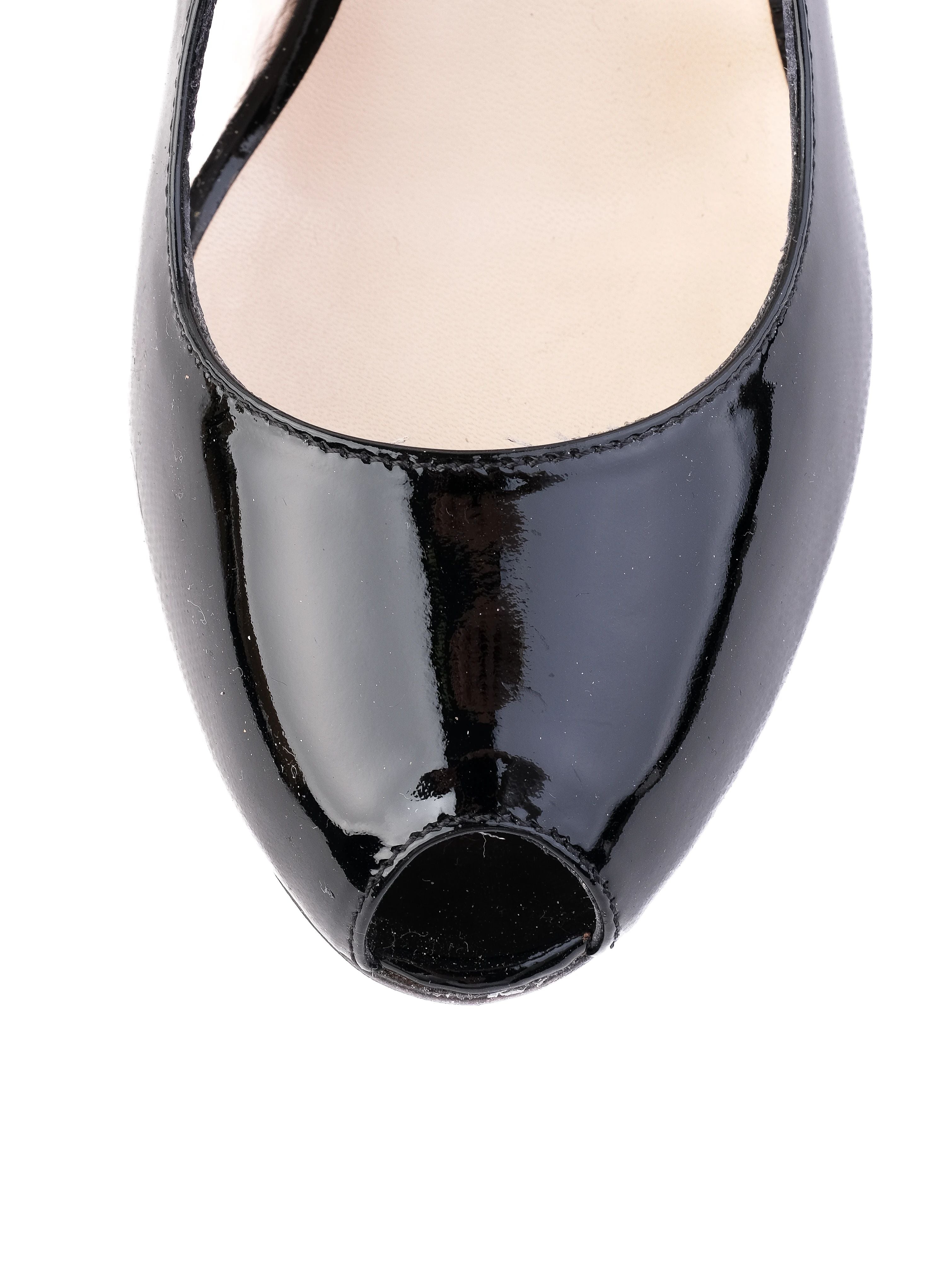 EXCELLENT Essere Black Leather High-Heeled Shoes Size 38