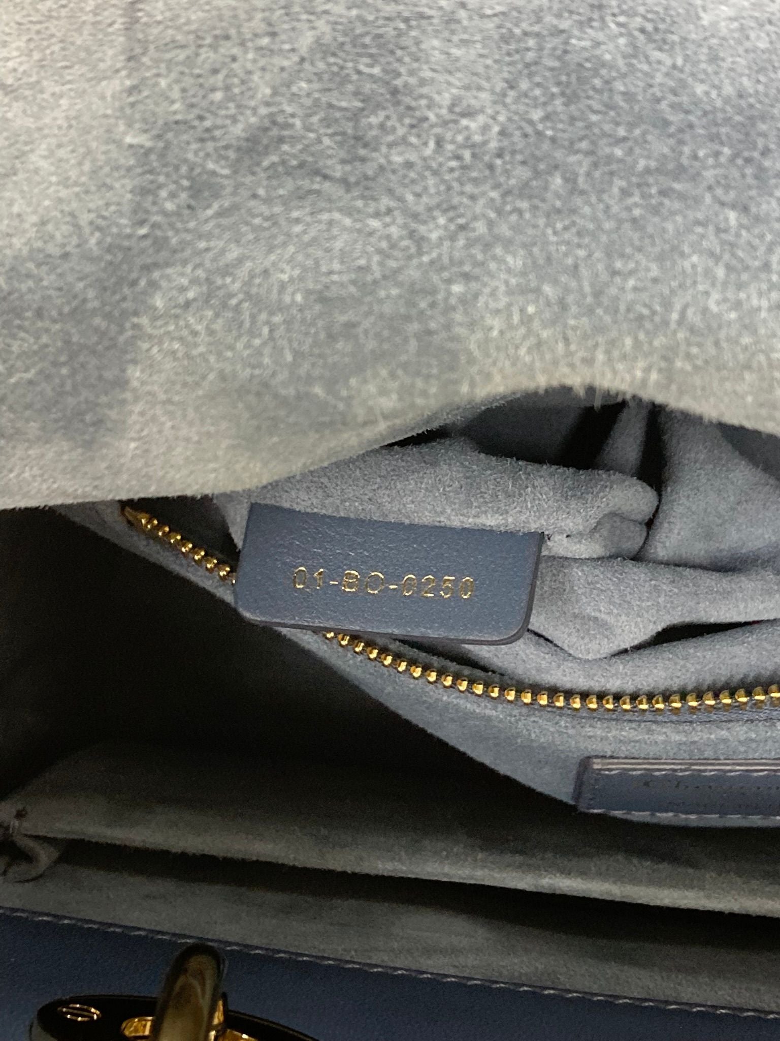 Dior Medium Lady Dior Blue,Leather WSS
