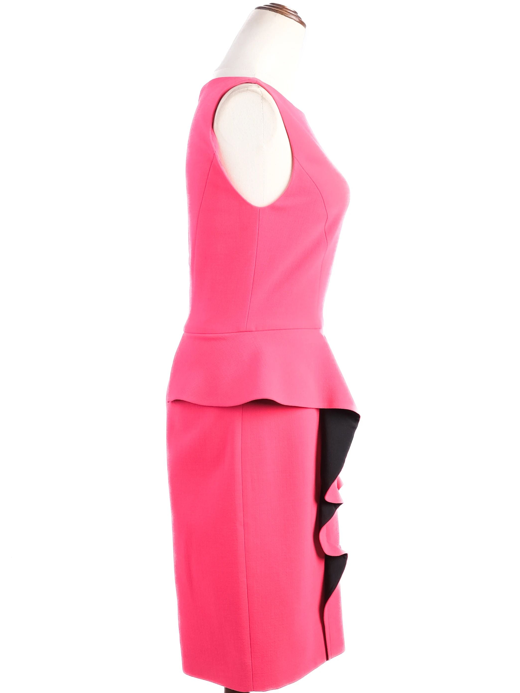 Excellent Emilio Pucci Pink Wool Dress Size M Peplum Style