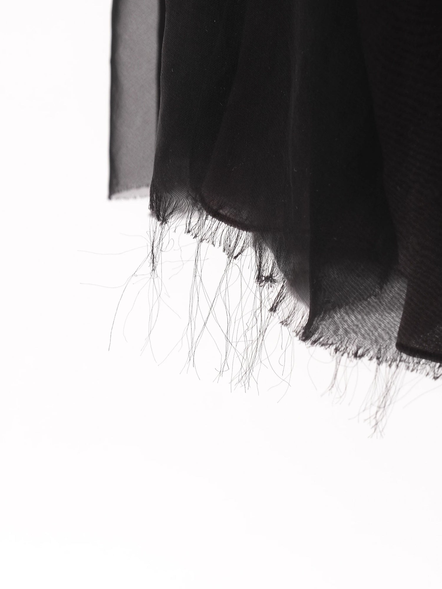 Excellent Lanvin Black Silk Skirt Size M with Sheer Overlay