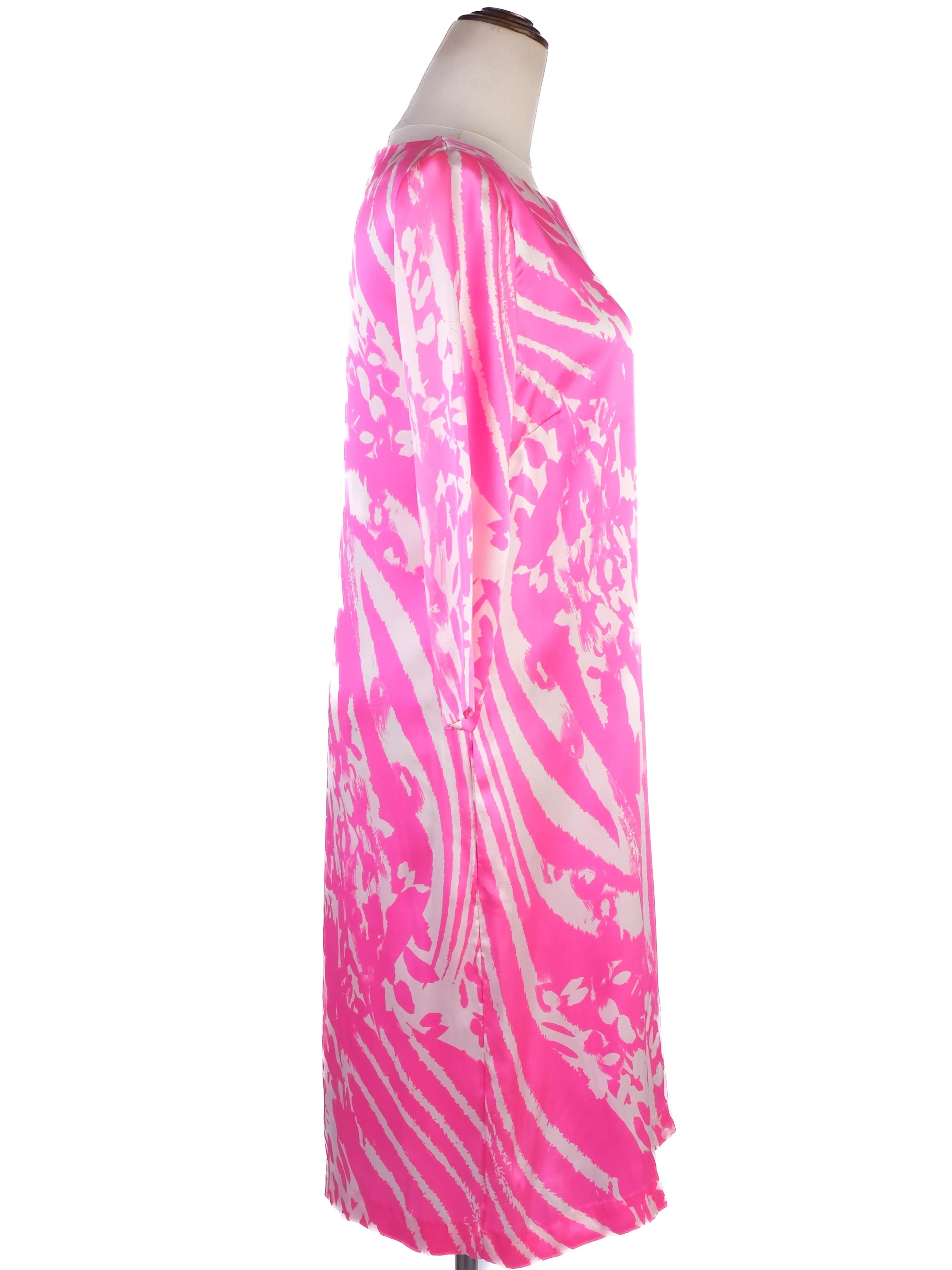 NEW By Malene Birger Pink Silk Dress Size XS with Abstract Pattern