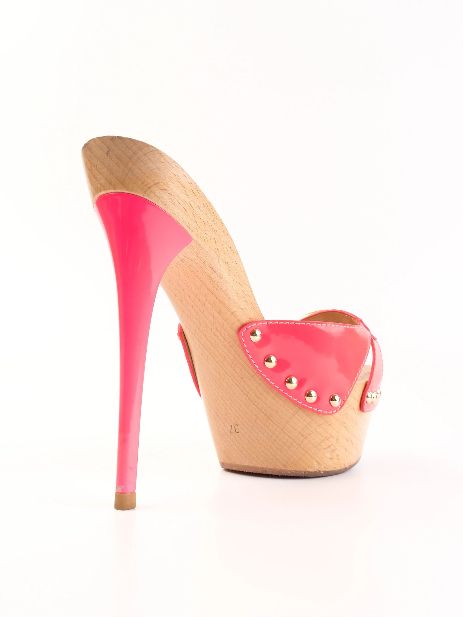 Excellent Gianmarco Lorenzi Pink Leather Platform Sandals Size 37