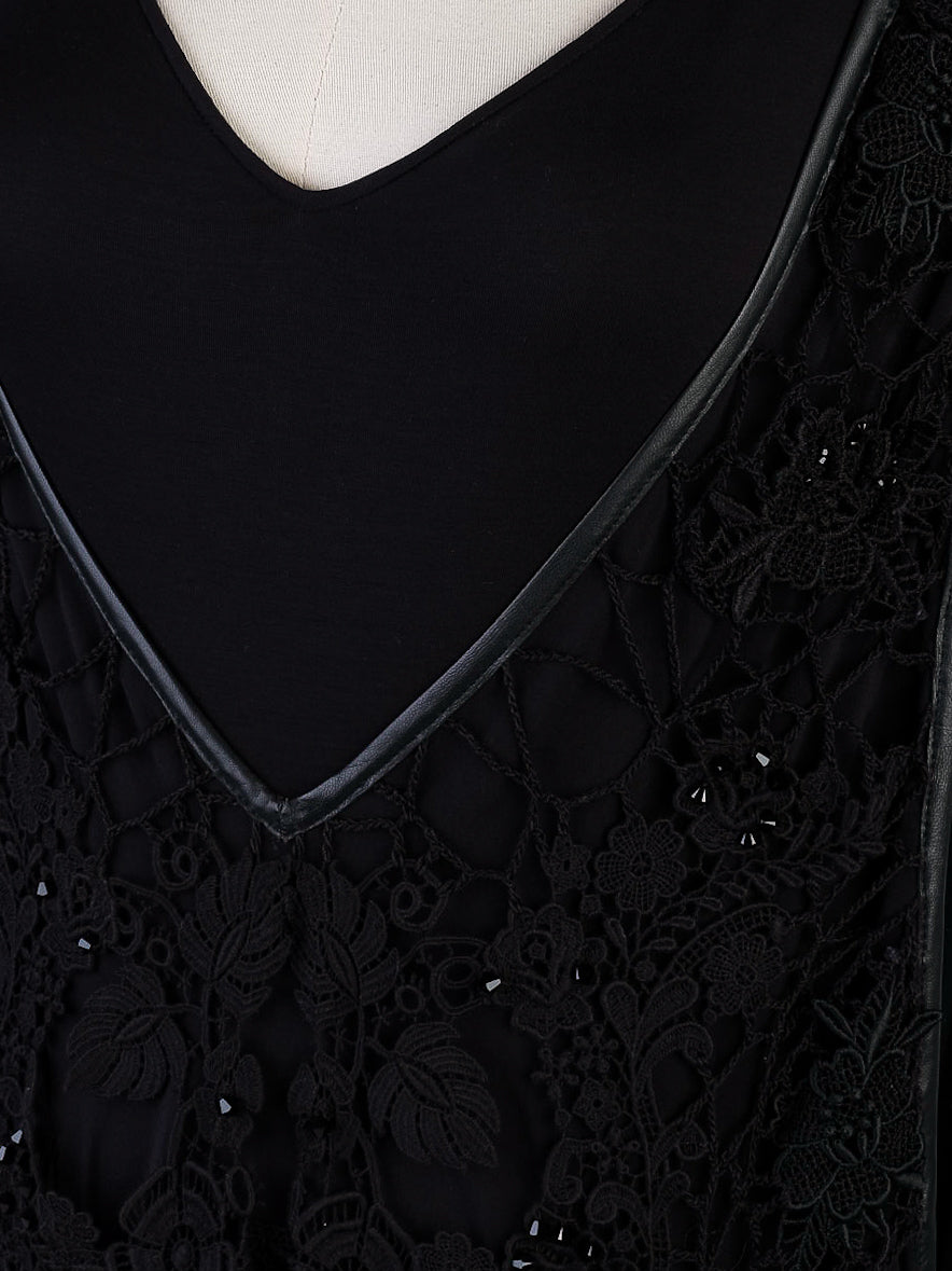 Augustin Teboul Black Sleeveless Gown XS Elegant Embellishments