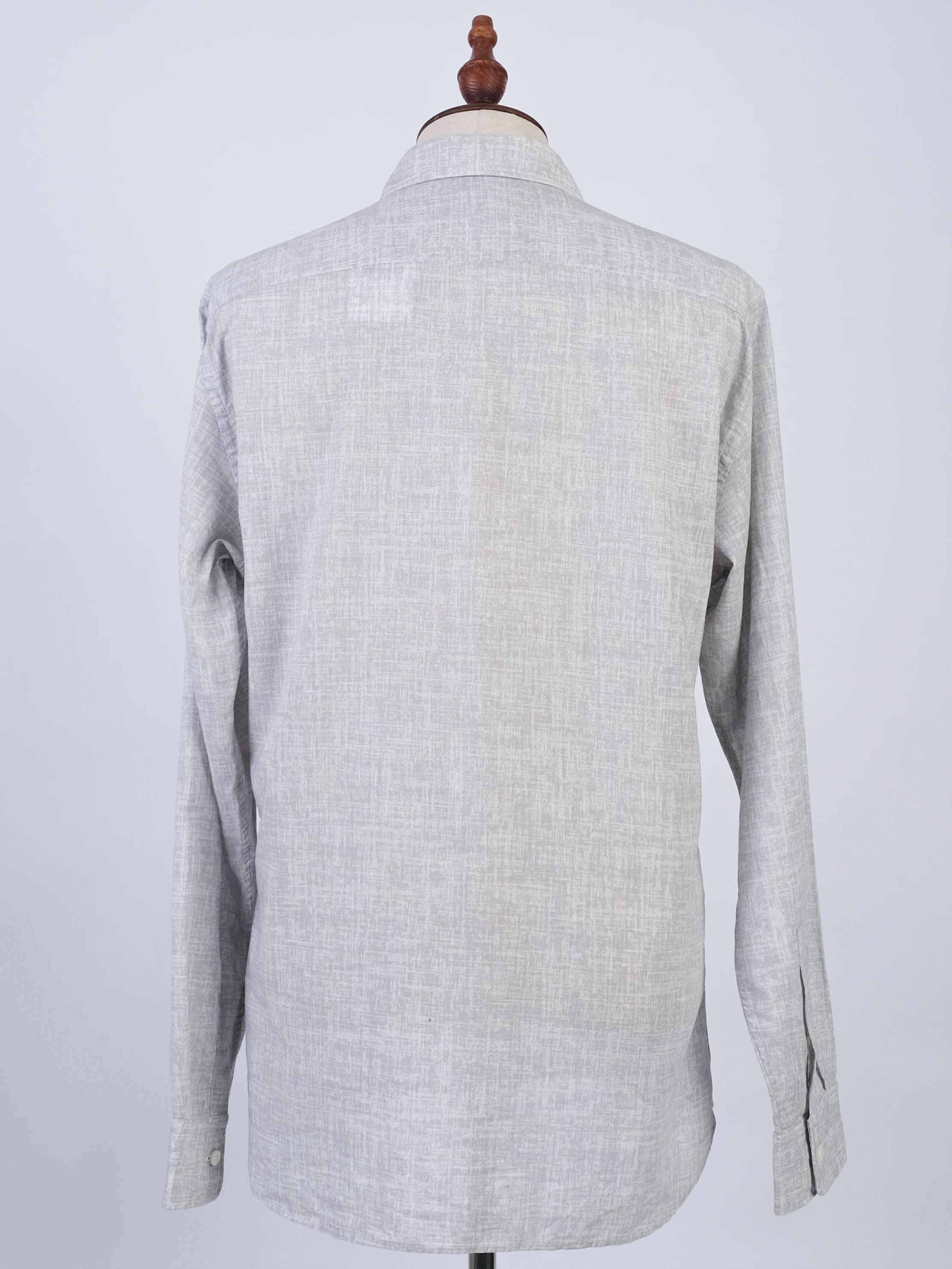 Ermenegildo Zegna Gray Long-Sleeve Button-Up Shirt Excellent Condition