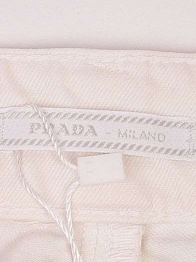 Prada WomenÕs White Cotton Pants Size M Excellent Condition