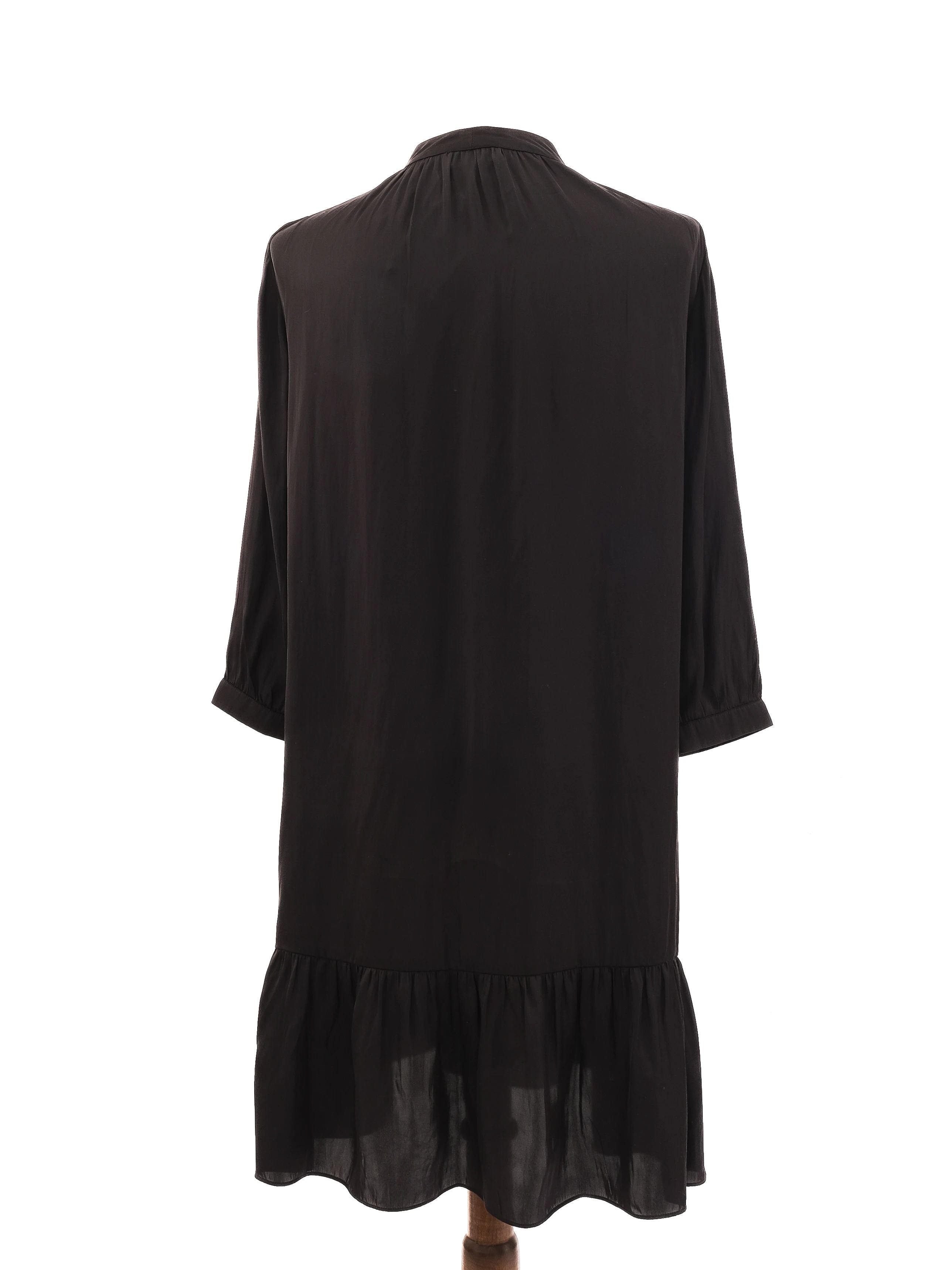 Excellent Zadig&Voltaire Black Dress XS Ruffled Long Sleeve