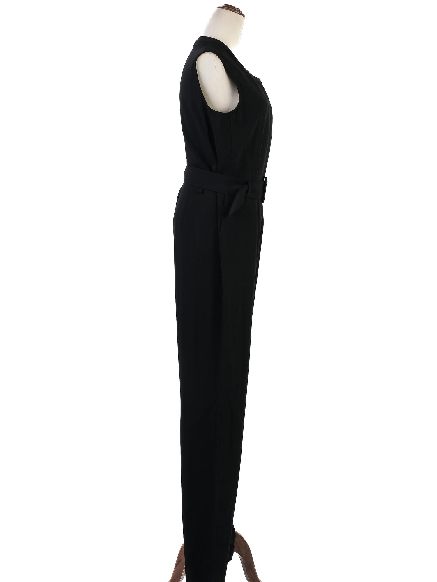 Excellent Maison Margiela Black Polyester Sleeveless Jumpsuit Size XL