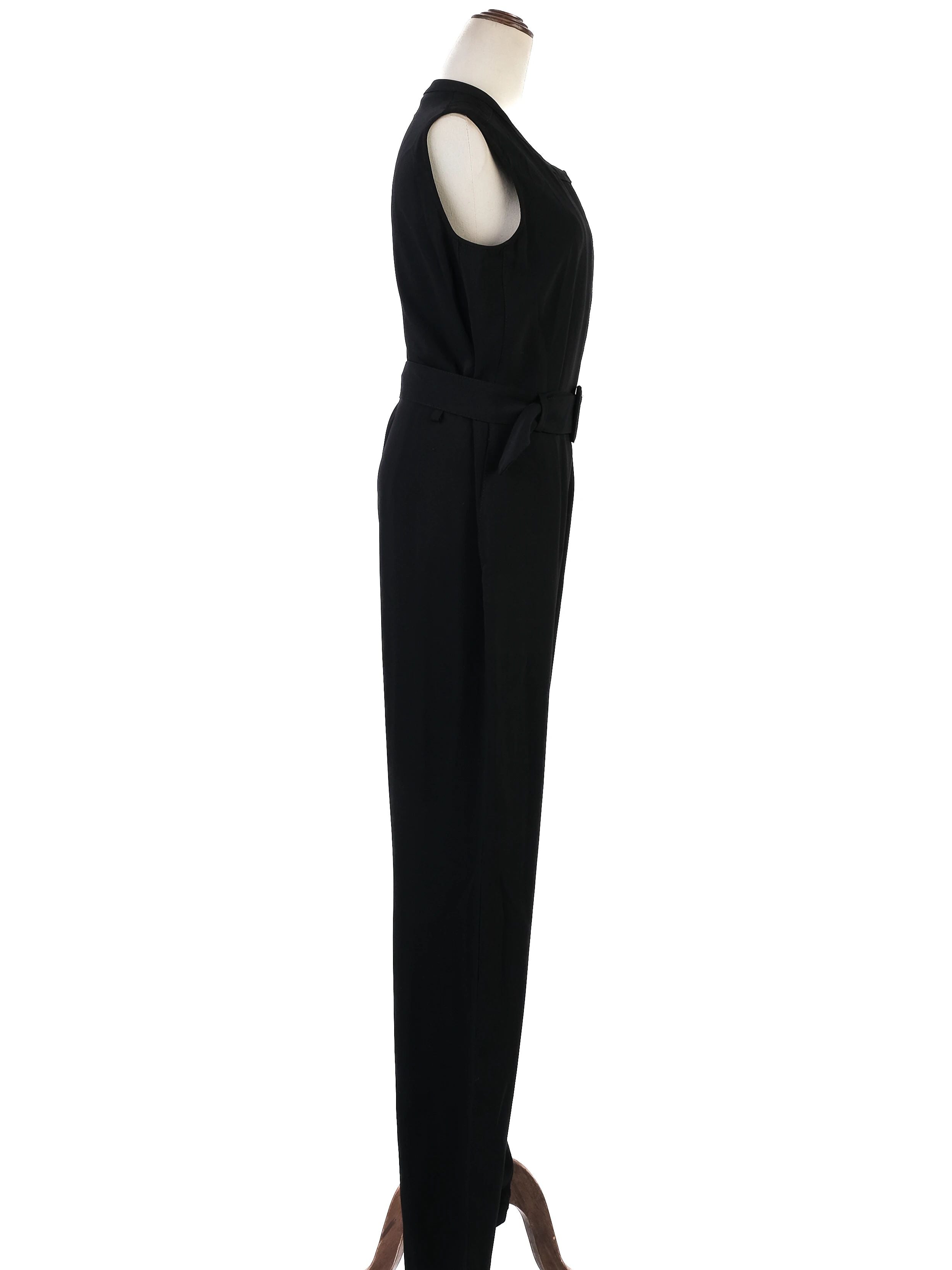 Excellent Maison Margiela Black Polyester Sleeveless Jumpsuit Size XL