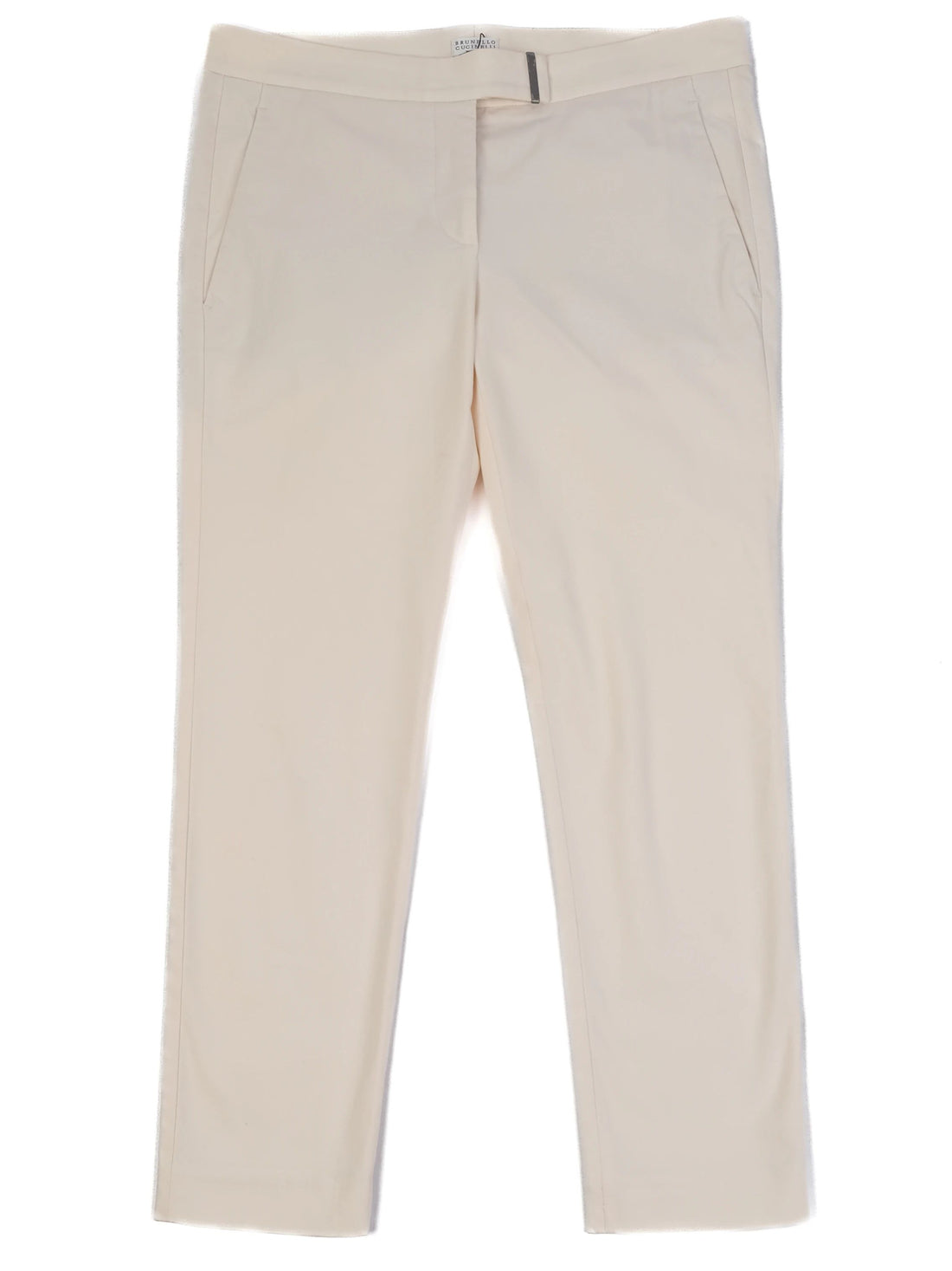 Excellent Brunello Cucinelli White Elastane WomenÕs Pants Made in Italy