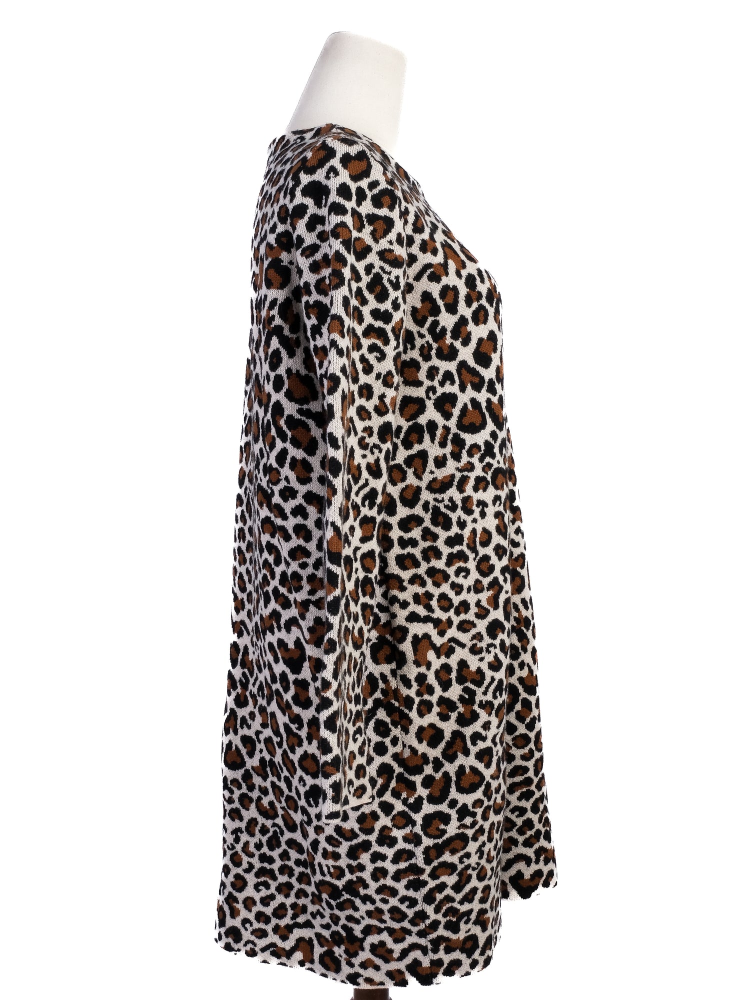Excellent Max Mara Leopard Print Wool Dress Size L - Women&